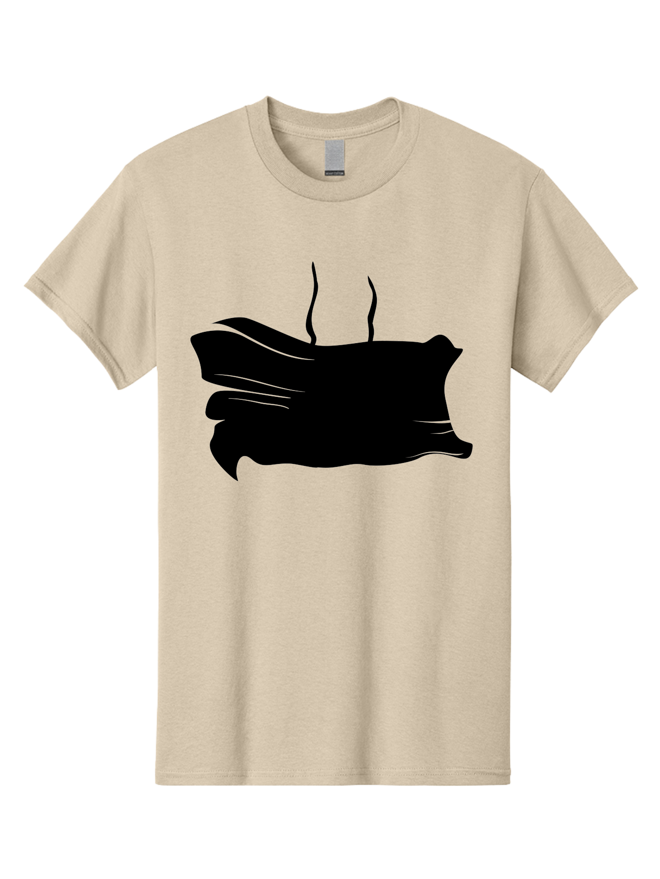 Fish-Silhouette Men'S Graphic Tee, 100% Cotton, Comfortable Casual Summer Wear, Machine Washable, Black Smear, Abstract Art, Brush Stroke, Artistic Expression, Creative Design, Modern Art, Hand Drawn, Digital Art Aab215 27