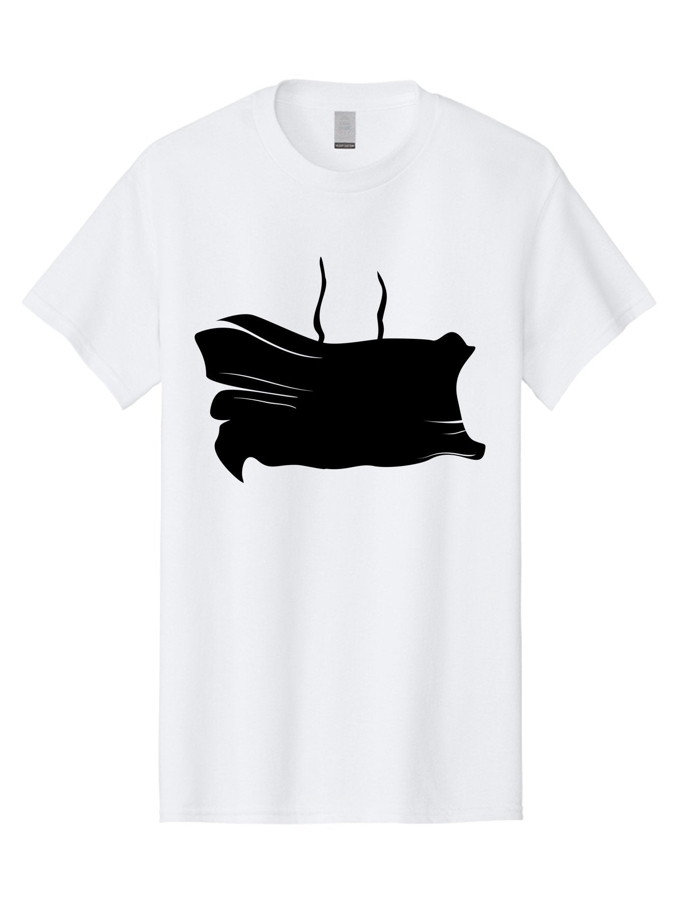 Fish-Silhouette Men'S Graphic Tee, 100% Cotton, Comfortable Casual Summer Wear, Machine Washable, Black Smear, Abstract Art, Brush Stroke, Artistic Expression, Creative Design, Modern Art, Hand Drawn, Digital Art Aab215 6