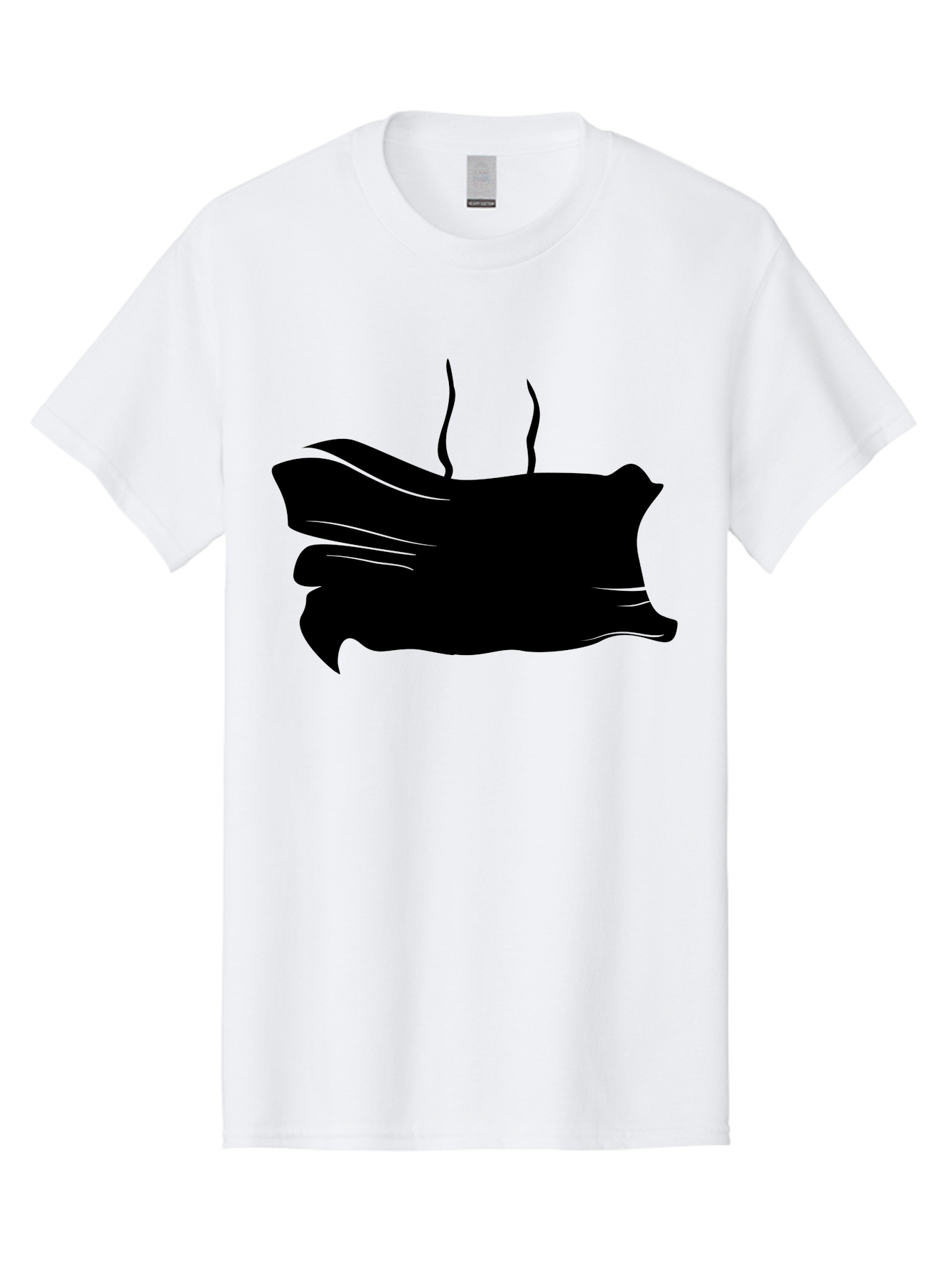 Fish-Silhouette Men'S Graphic Tee, 100% Cotton, Comfortable Casual Summer Wear, Machine Washable, Black Smear, Abstract Art, Brush Stroke, Artistic Expression, Creative Design, Modern Art, Hand Drawn, Digital Art Aab215 29