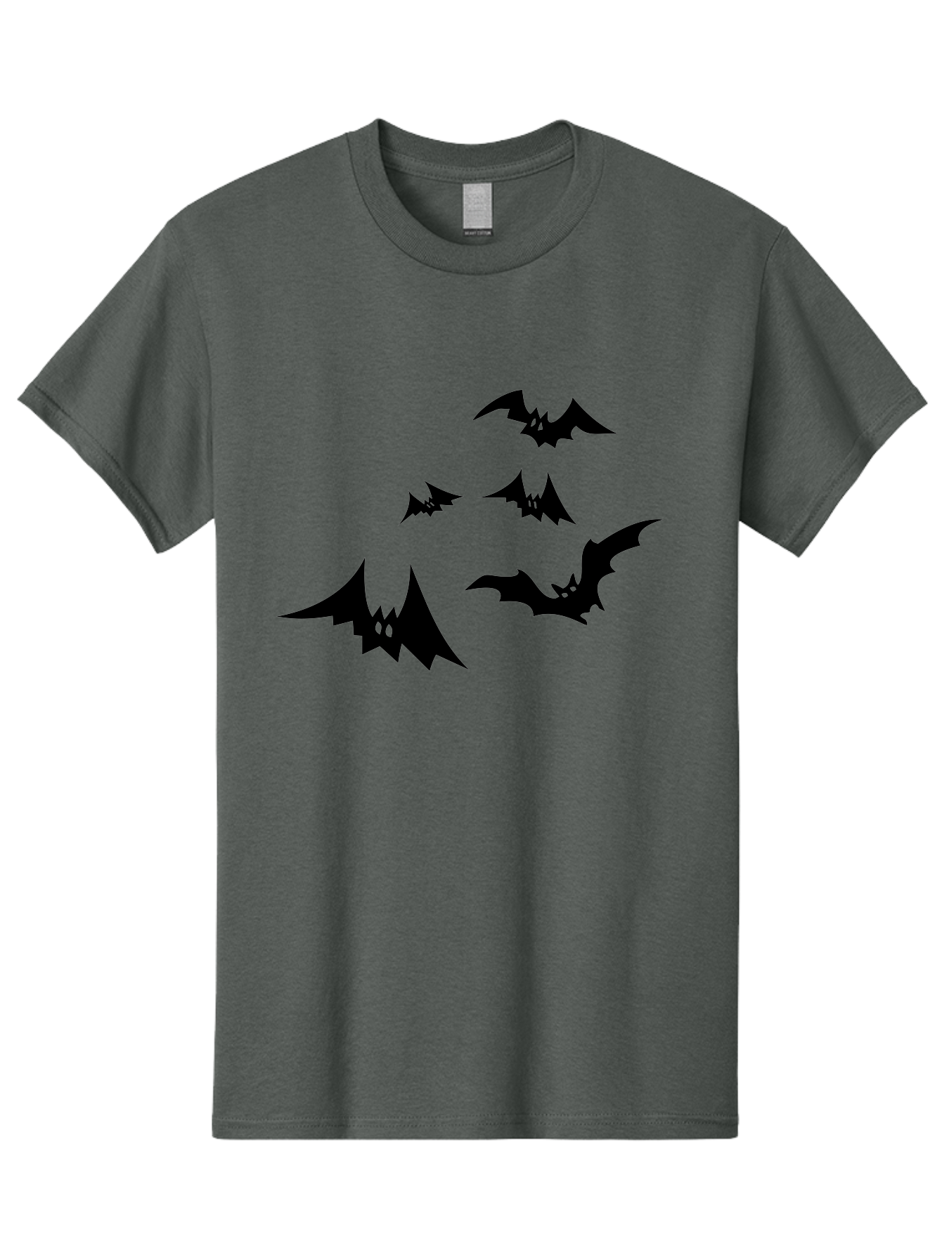 Flying-Bats Men'S Graphic Tee, 100% Cotton, Comfortable Casual Summer Wear, Machine Washable, Black Bats, Flying Bats, Halloween Symbols, Spooky Creatures, Gothic Decorations, Eerie Silhouettes, Dark Magic, Halloween Decorations Aab216 3