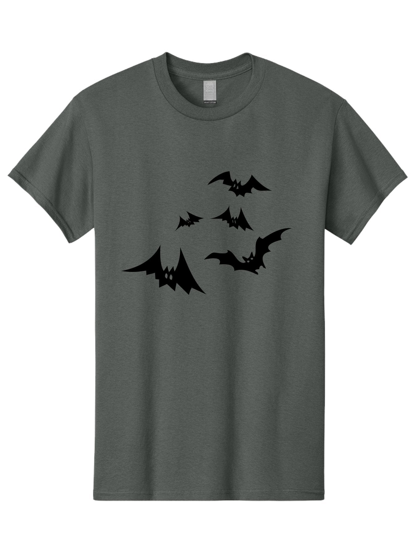 Flying-Bats Men'S Graphic Tee, 100% Cotton, Comfortable Casual Summer Wear, Machine Washable, Black Bats, Flying Bats, Halloween Symbols, Spooky Creatures, Gothic Decorations, Eerie Silhouettes, Dark Magic, Halloween Decorations Aab216 7