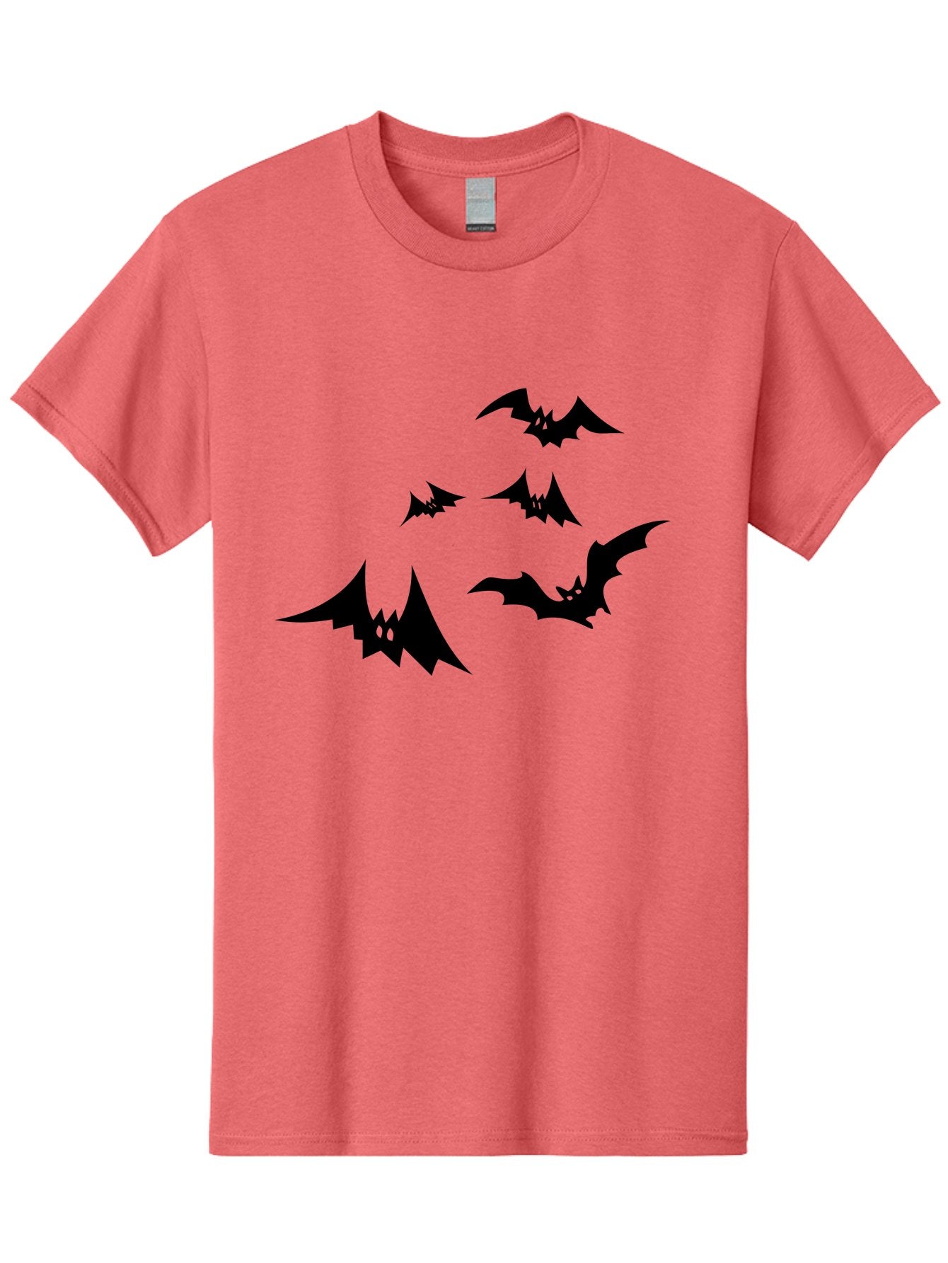 Flying-Bats Men'S Graphic Tee, 100% Cotton, Comfortable Casual Summer Wear, Machine Washable, Black Bats, Flying Bats, Halloween Symbols, Spooky Creatures, Gothic Decorations, Eerie Silhouettes, Dark Magic, Halloween Decorations Aab216 12