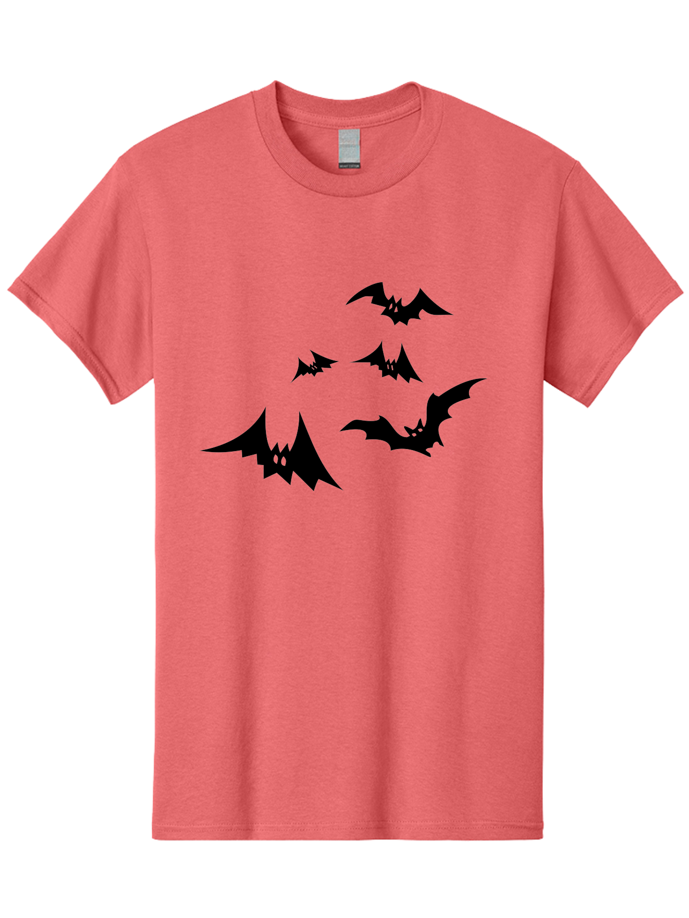 Flying-Bats Men'S Graphic Tee, 100% Cotton, Comfortable Casual Summer Wear, Machine Washable, Black Bats, Flying Bats, Halloween Symbols, Spooky Creatures, Gothic Decorations, Eerie Silhouettes, Dark Magic, Halloween Decorations Aab216 5