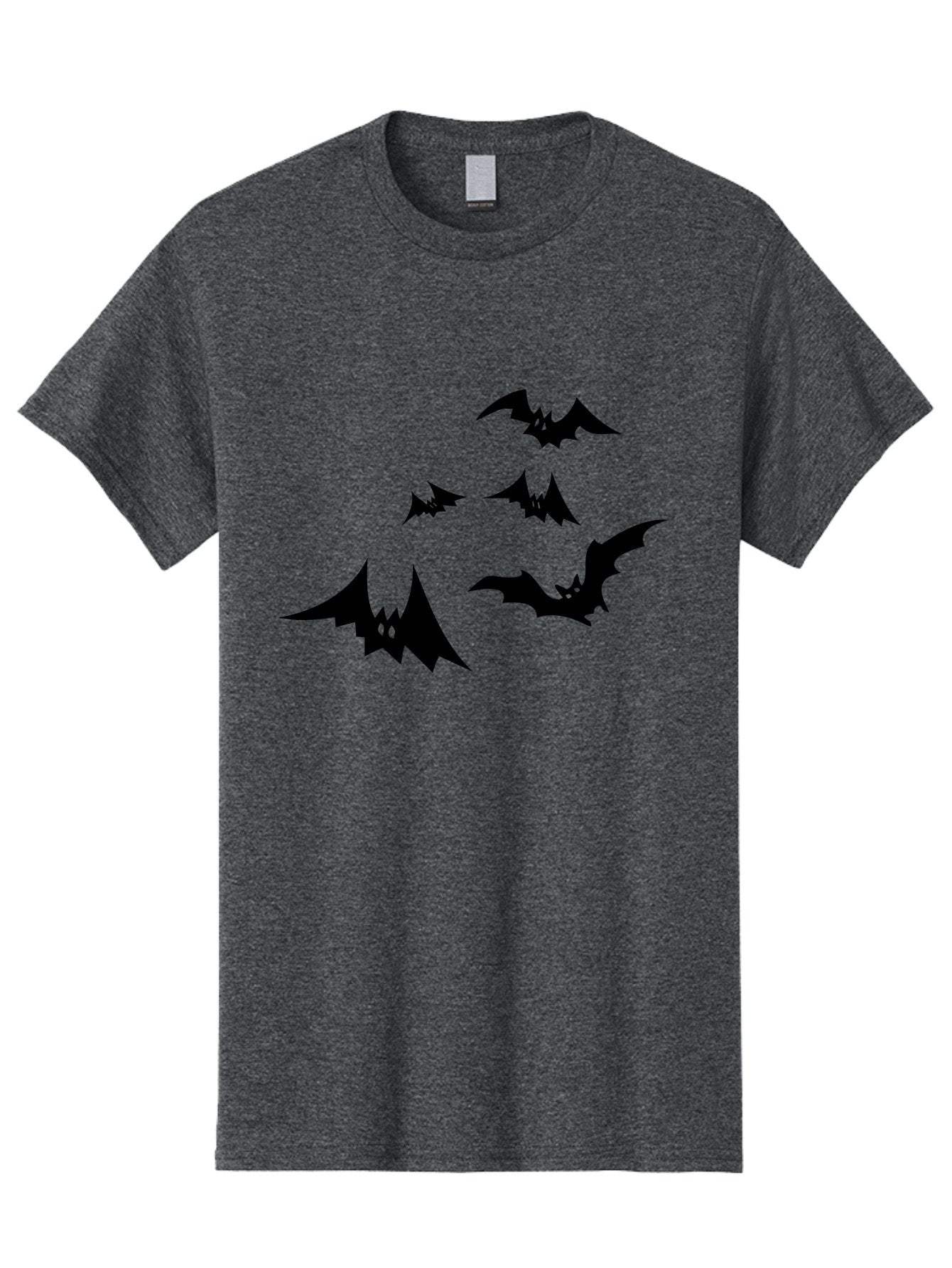 Flying-Bats Men'S Graphic Tee, 100% Cotton, Comfortable Casual Summer Wear, Machine Washable, Black Bats, Flying Bats, Halloween Symbols, Spooky Creatures, Gothic Decorations, Eerie Silhouettes, Dark Magic, Halloween Decorations Aab216 9