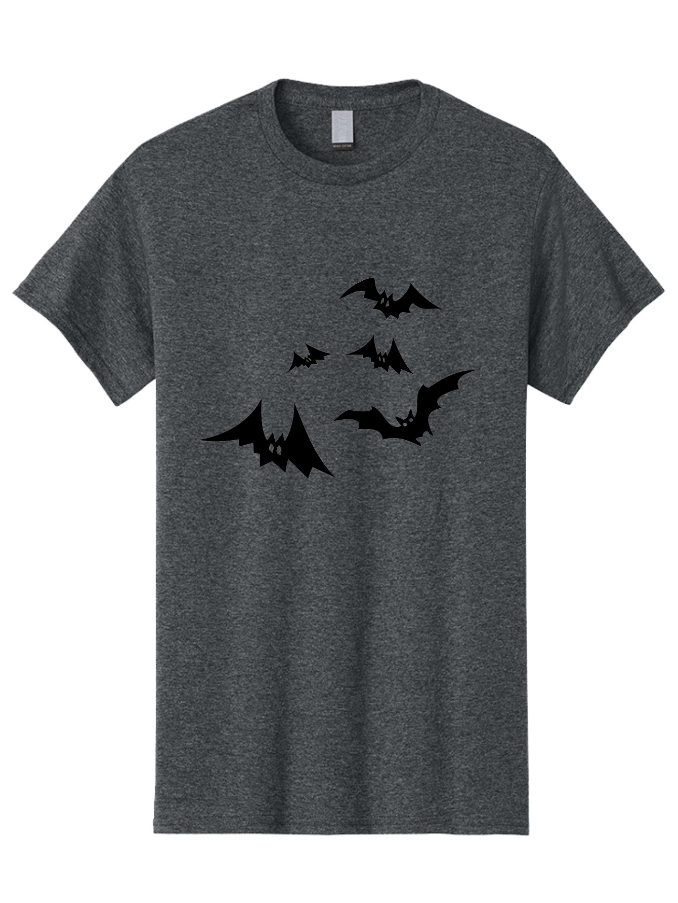 Flying-Bats Men'S Graphic Tee, 100% Cotton, Comfortable Casual Summer Wear, Machine Washable, Black Bats, Flying Bats, Halloween Symbols, Spooky Creatures, Gothic Decorations, Eerie Silhouettes, Dark Magic, Halloween Decorations Aab216 7
