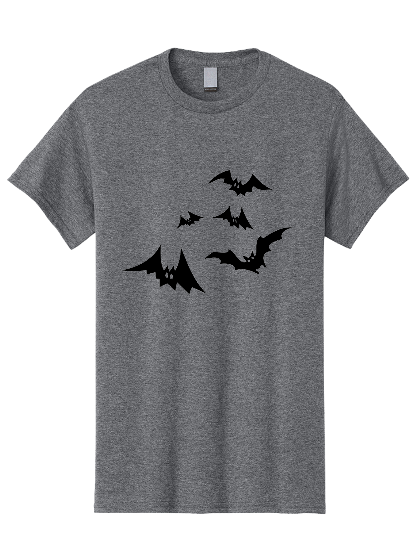 Flying-Bats Men'S Graphic Tee, 100% Cotton, Comfortable Casual Summer Wear, Machine Washable, Black Bats, Flying Bats, Halloween Symbols, Spooky Creatures, Gothic Decorations, Eerie Silhouettes, Dark Magic, Halloween Decorations Aab216 9