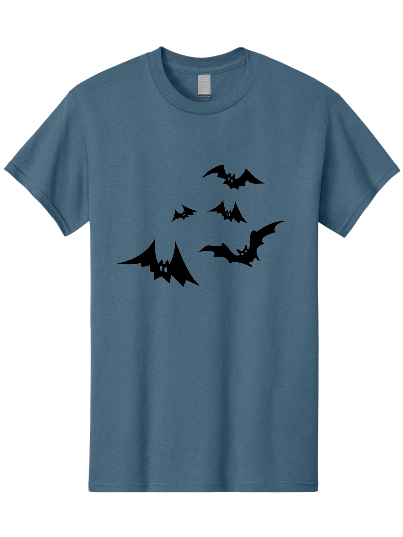 Flying-Bats Men'S Graphic Tee, 100% Cotton, Comfortable Casual Summer Wear, Machine Washable, Black Bats, Flying Bats, Halloween Symbols, Spooky Creatures, Gothic Decorations, Eerie Silhouettes, Dark Magic, Halloween Decorations Aab216 11