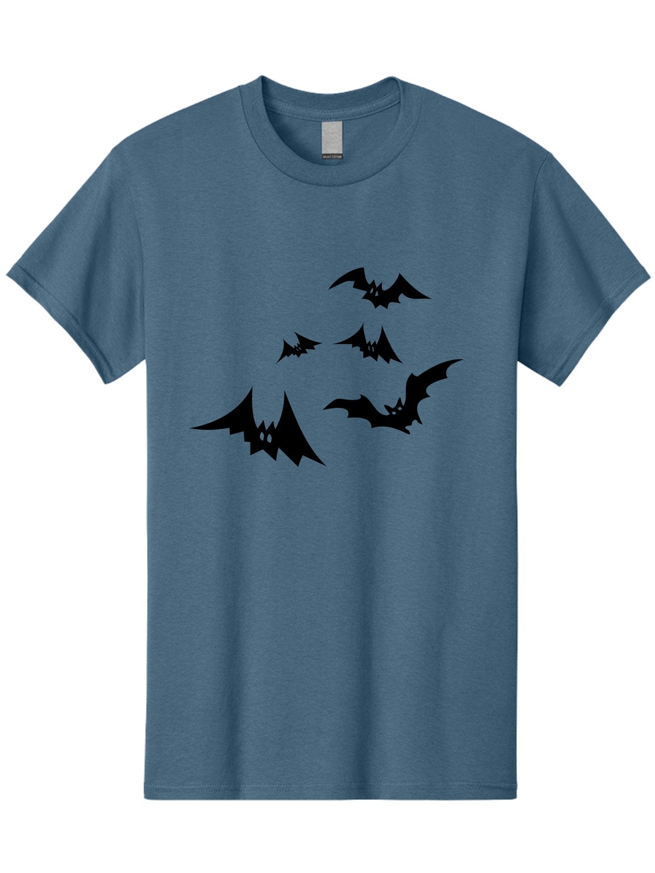 Flying-Bats Men'S Graphic Tee, 100% Cotton, Comfortable Casual Summer Wear, Machine Washable, Black Bats, Flying Bats, Halloween Symbols, Spooky Creatures, Gothic Decorations, Eerie Silhouettes, Dark Magic, Halloween Decorations Aab216 3