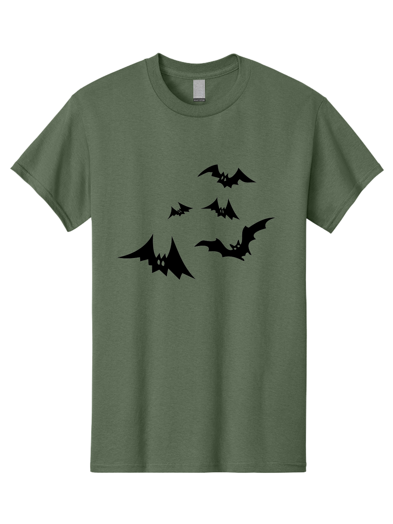 Flying-Bats Men'S Graphic Tee, 100% Cotton, Comfortable Casual Summer Wear, Machine Washable, Black Bats, Flying Bats, Halloween Symbols, Spooky Creatures, Gothic Decorations, Eerie Silhouettes, Dark Magic, Halloween Decorations Aab216 15
