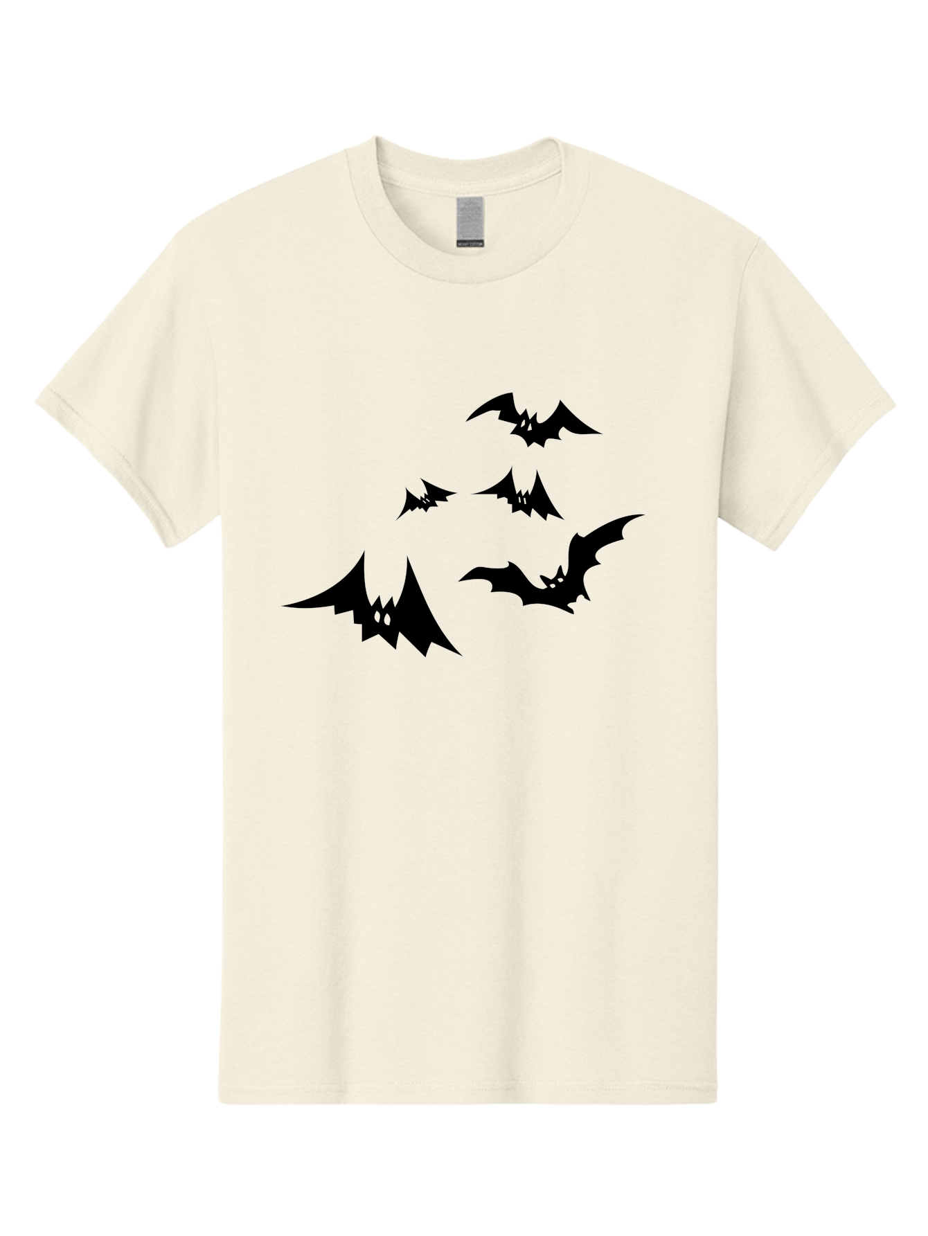 Flying-Bats Men'S Graphic Tee, 100% Cotton, Comfortable Casual Summer Wear, Machine Washable, Black Bats, Flying Bats, Halloween Symbols, Spooky Creatures, Gothic Decorations, Eerie Silhouettes, Dark Magic, Halloween Decorations Aab216 17
