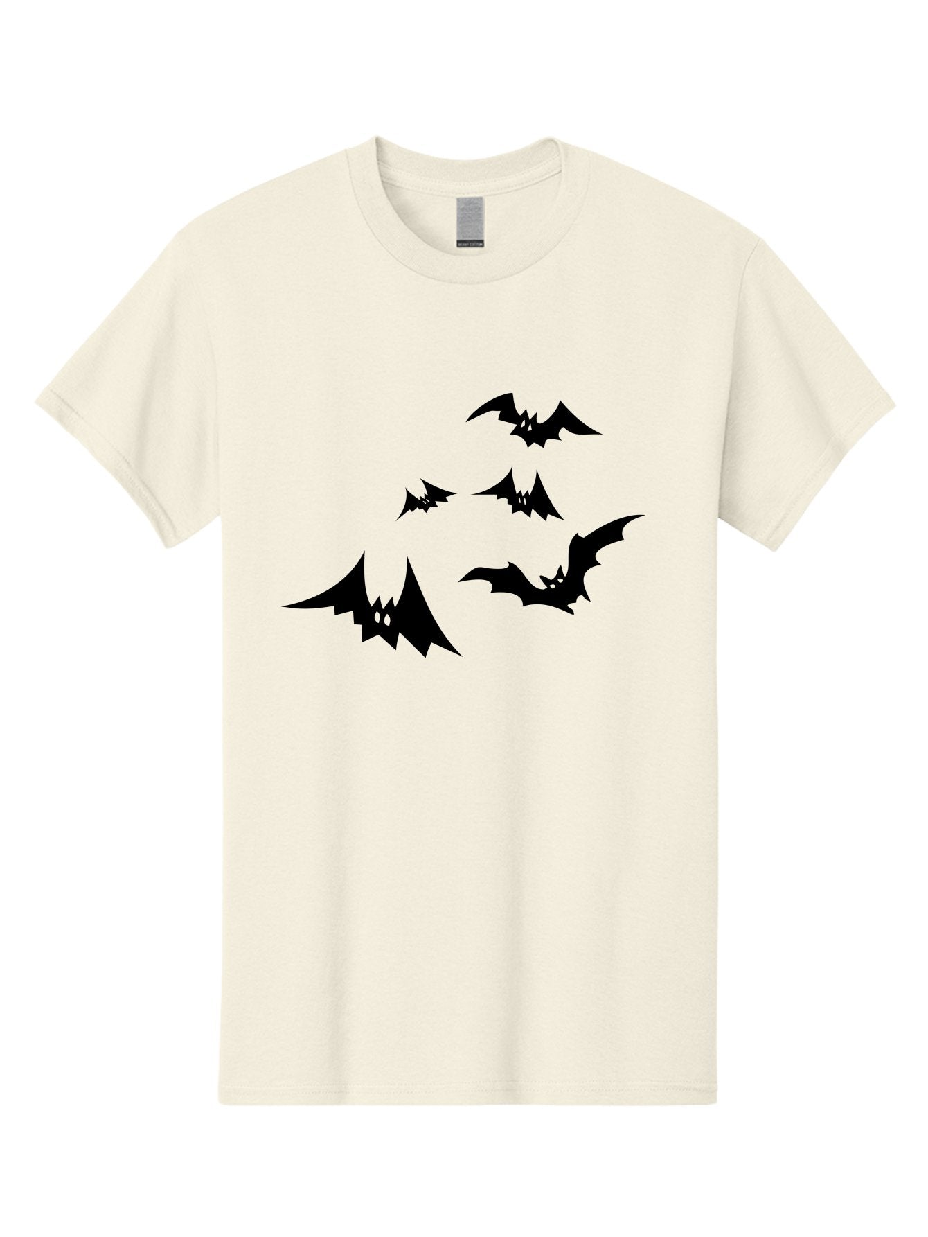 Flying-Bats Men'S Graphic Tee, 100% Cotton, Comfortable Casual Summer Wear, Machine Washable, Black Bats, Flying Bats, Halloween Symbols, Spooky Creatures, Gothic Decorations, Eerie Silhouettes, Dark Magic, Halloween Decorations Aab216 15