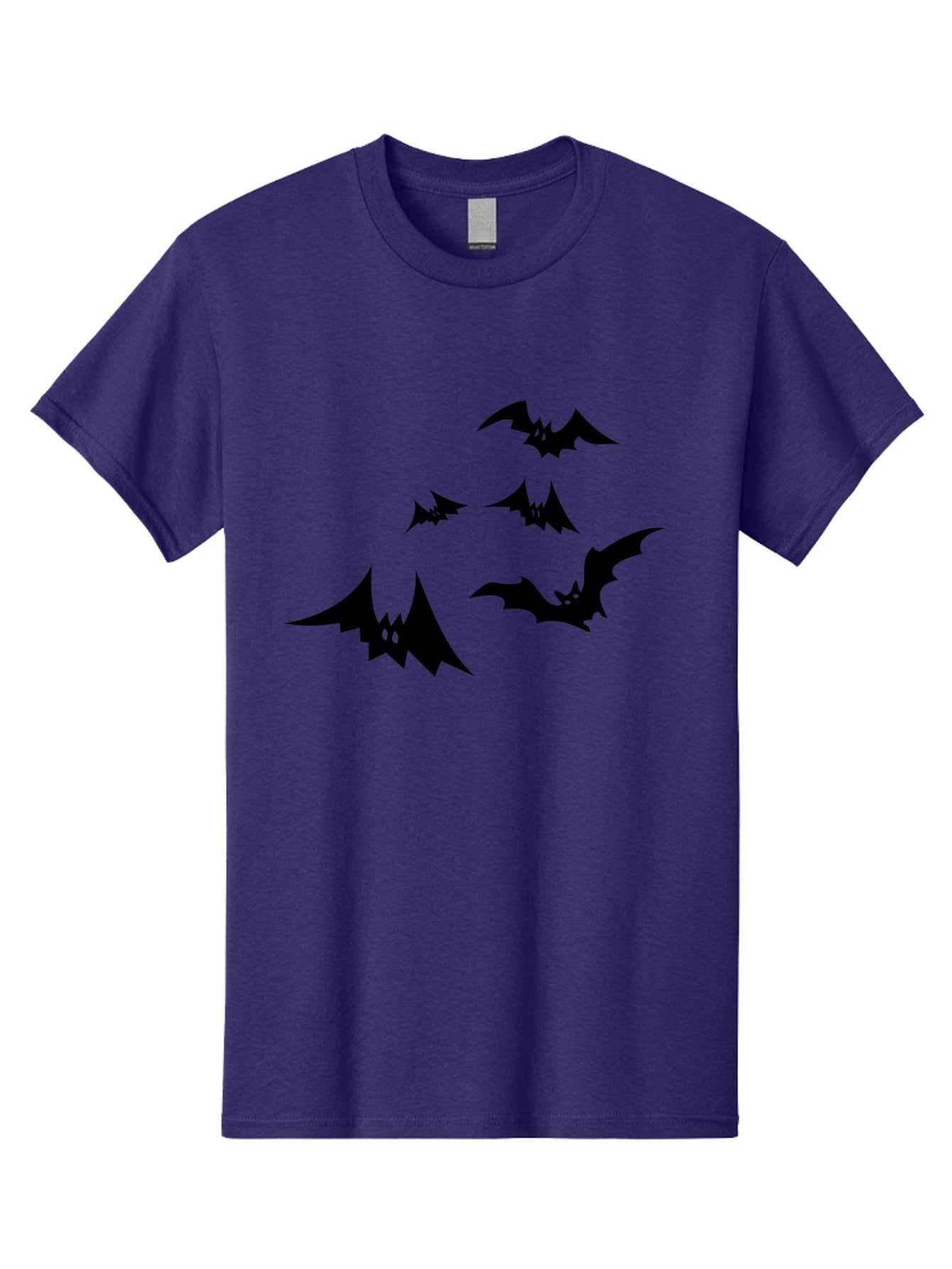 Flying-Bats Men'S Graphic Tee, 100% Cotton, Comfortable Casual Summer Wear, Machine Washable, Black Bats, Flying Bats, Halloween Symbols, Spooky Creatures, Gothic Decorations, Eerie Silhouettes, Dark Magic, Halloween Decorations Aab216 5