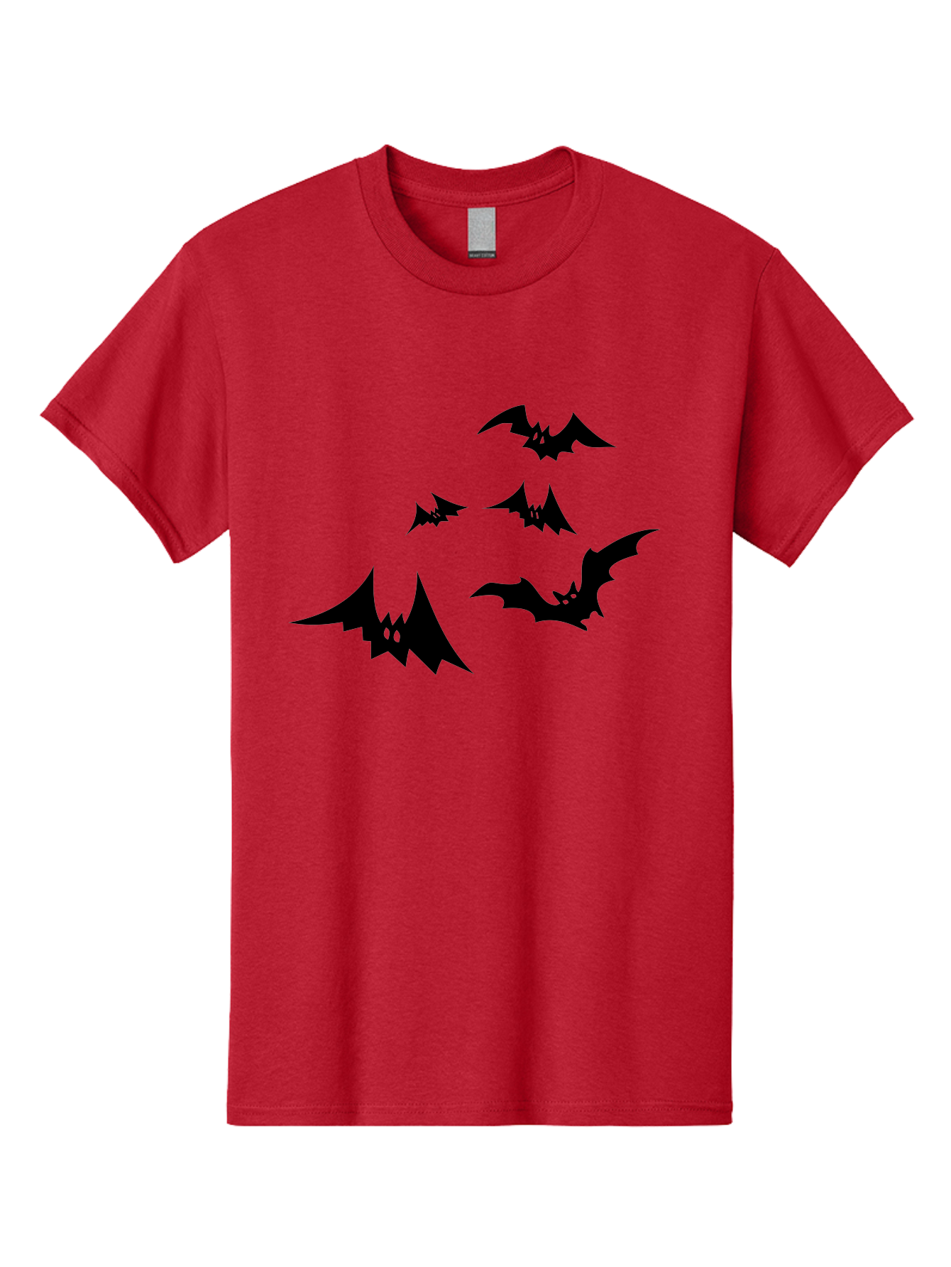 Flying-Bats Men'S Graphic Tee, 100% Cotton, Comfortable Casual Summer Wear, Machine Washable, Black Bats, Flying Bats, Halloween Symbols, Spooky Creatures, Gothic Decorations, Eerie Silhouettes, Dark Magic, Halloween Decorations Aab216 23