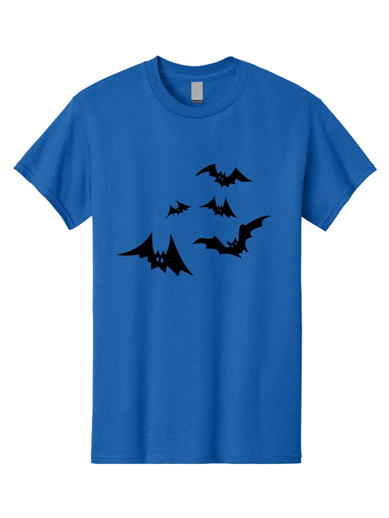 Flying-Bats Men'S Graphic Tee, 100% Cotton, Comfortable Casual Summer Wear, Machine Washable, Black Bats, Flying Bats, Halloween Symbols, Spooky Creatures, Gothic Decorations, Eerie Silhouettes, Dark Magic, Halloween Decorations Aab216