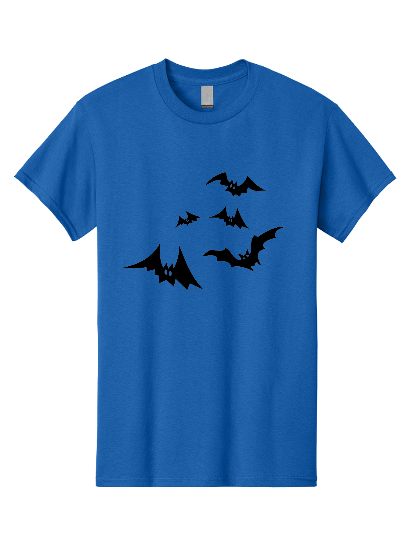 Flying-Bats Men'S Graphic Tee, 100% Cotton, Comfortable Casual Summer Wear, Machine Washable, Black Bats, Flying Bats, Halloween Symbols, Spooky Creatures, Gothic Decorations, Eerie Silhouettes, Dark Magic, Halloween Decorations Aab216 25
