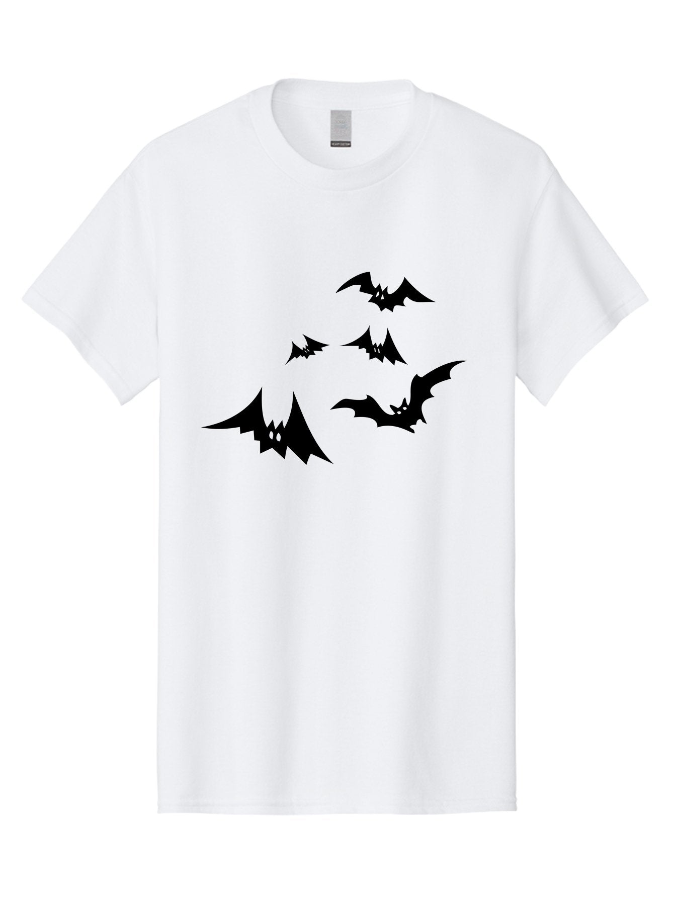 Flying-Bats Men'S Graphic Tee, 100% Cotton, Comfortable Casual Summer Wear, Machine Washable, Black Bats, Flying Bats, Halloween Symbols, Spooky Creatures, Gothic Decorations, Eerie Silhouettes, Dark Magic, Halloween Decorations Aab216 4