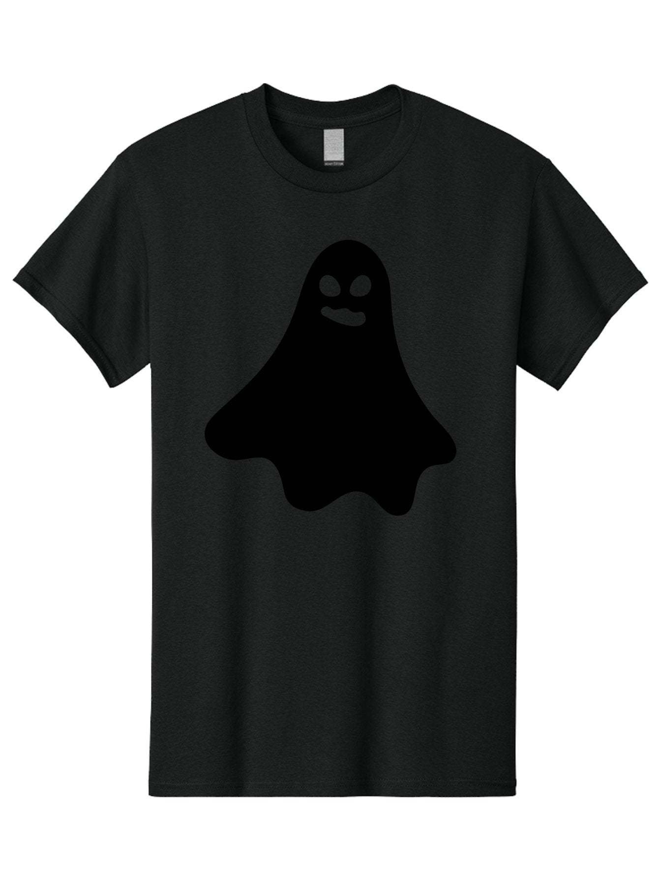 Ghost-1 Men'S Graphic Tee, 100% Cotton, Comfortable Casual Summer Wear, Machine Washable, Cartoon Ghost, Black Silhouette, Green Eyes, Smiling Face, Spooky Character, Halloween Icon, Cute Monster, Supernatural Being, Funny Ghost Aab217 12