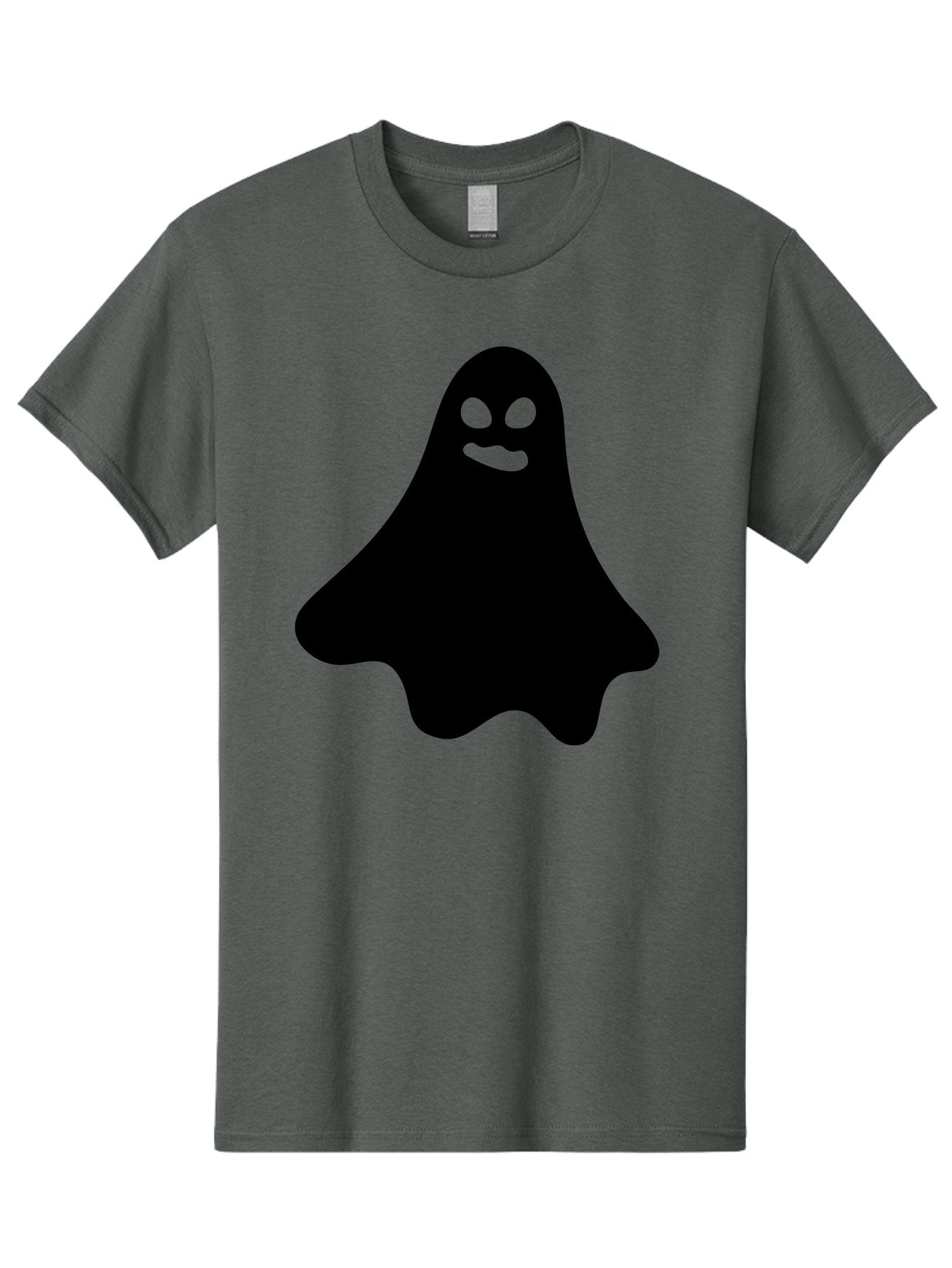 Ghost-1 Men'S Graphic Tee, 100% Cotton, Comfortable Casual Summer Wear, Machine Washable, Cartoon Ghost, Black Silhouette, Green Eyes, Smiling Face, Spooky Character, Halloween Icon, Cute Monster, Supernatural Being, Funny Ghost Aab217 8