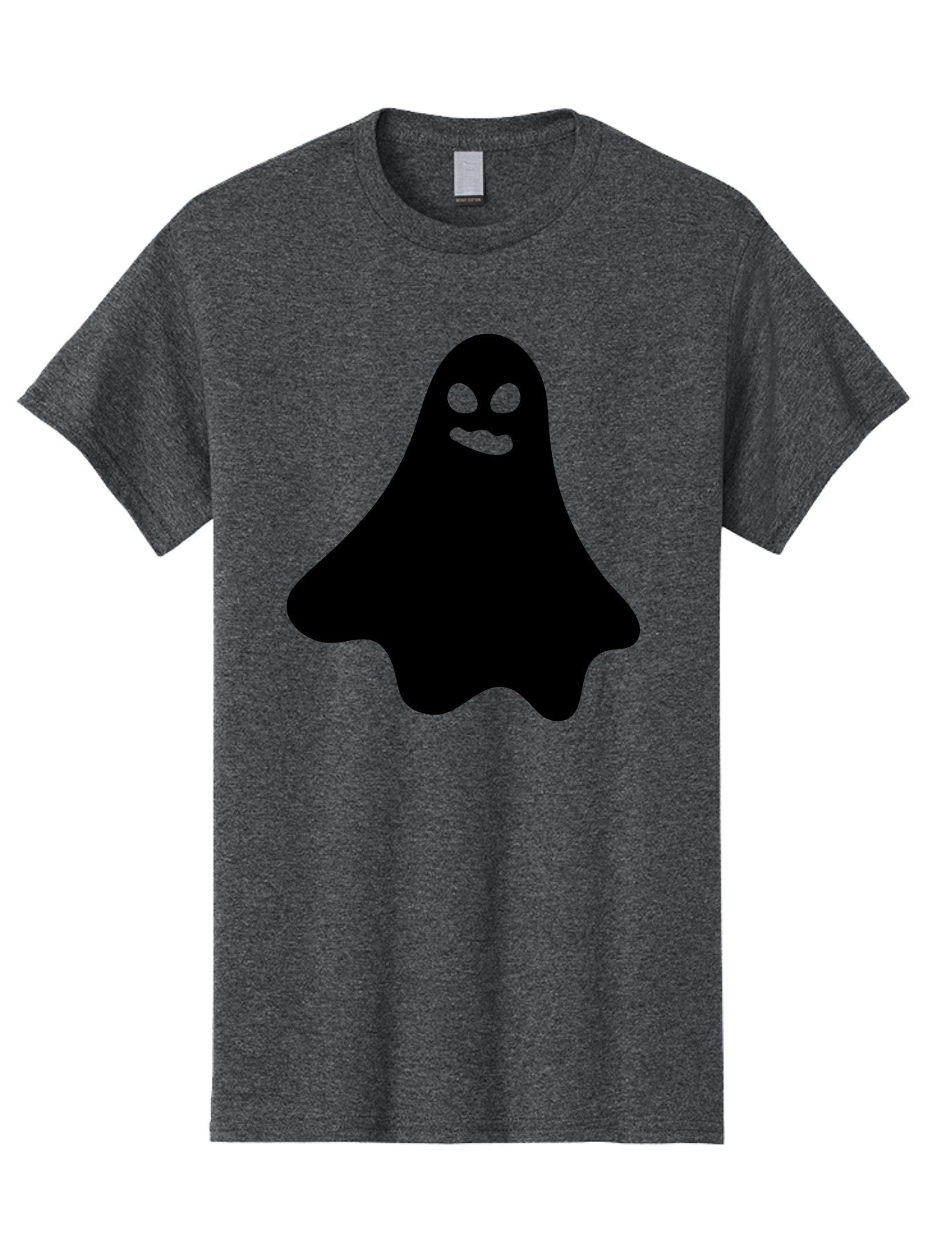 Ghost-1 Men'S Graphic Tee, 100% Cotton, Comfortable Casual Summer Wear, Machine Washable, Cartoon Ghost, Black Silhouette, Green Eyes, Smiling Face, Spooky Character, Halloween Icon, Cute Monster, Supernatural Being, Funny Ghost Aab217 9