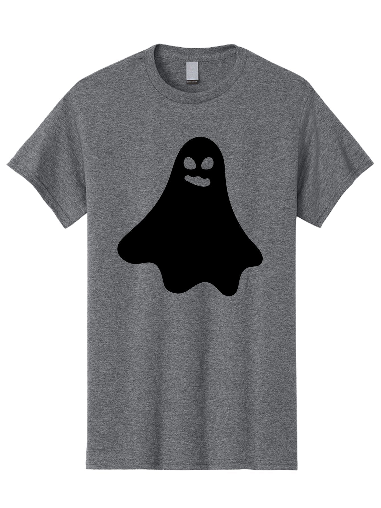 Ghost-1 Men'S Graphic Tee, 100% Cotton, Comfortable Casual Summer Wear, Machine Washable, Cartoon Ghost, Black Silhouette, Green Eyes, Smiling Face, Spooky Character, Halloween Icon, Cute Monster, Supernatural Being, Funny Ghost Aab217 10
