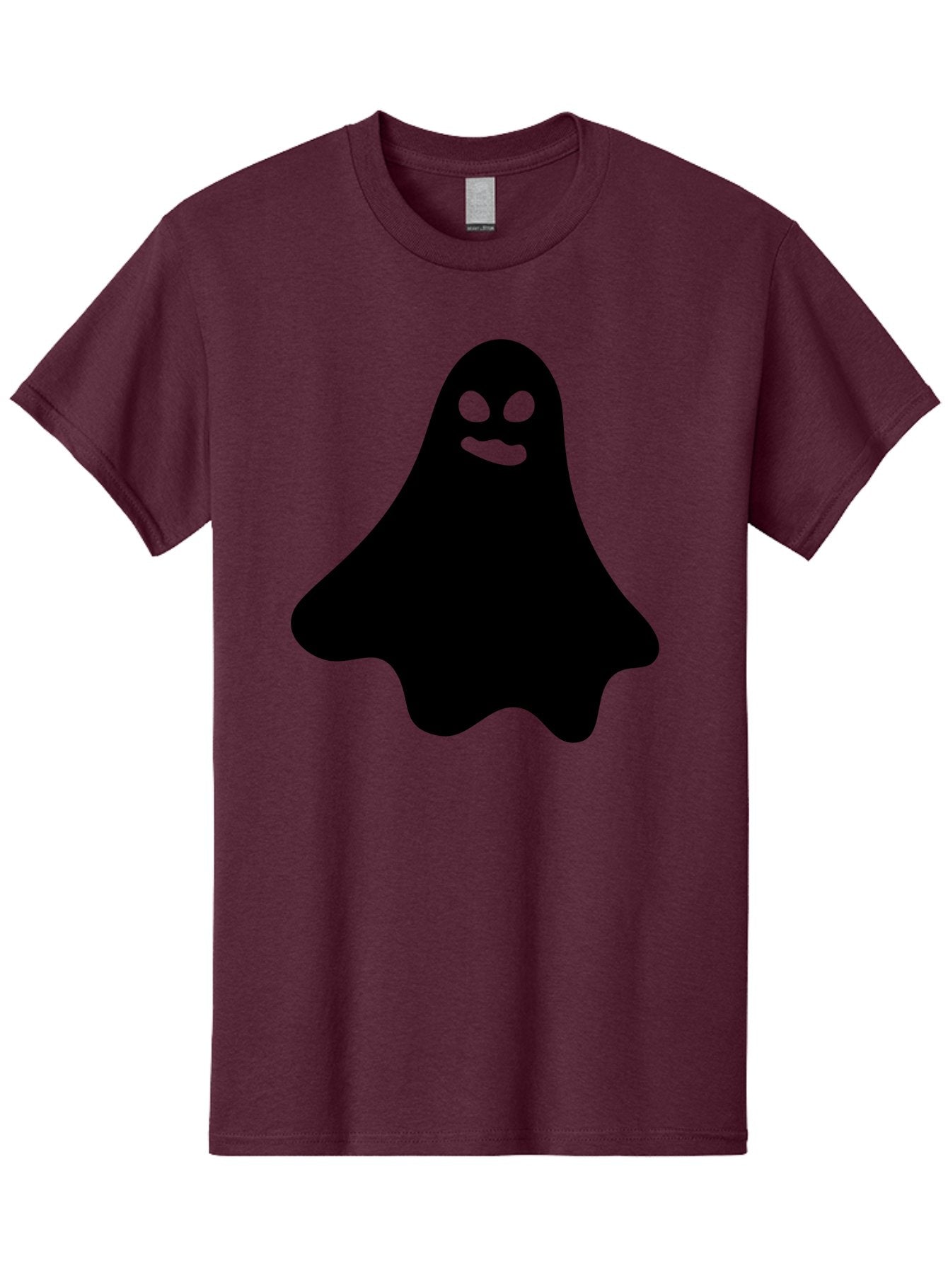 Ghost-1 Men'S Graphic Tee, 100% Cotton, Comfortable Casual Summer Wear, Machine Washable, Cartoon Ghost, Black Silhouette, Green Eyes, Smiling Face, Spooky Character, Halloween Icon, Cute Monster, Supernatural Being, Funny Ghost Aab217 11