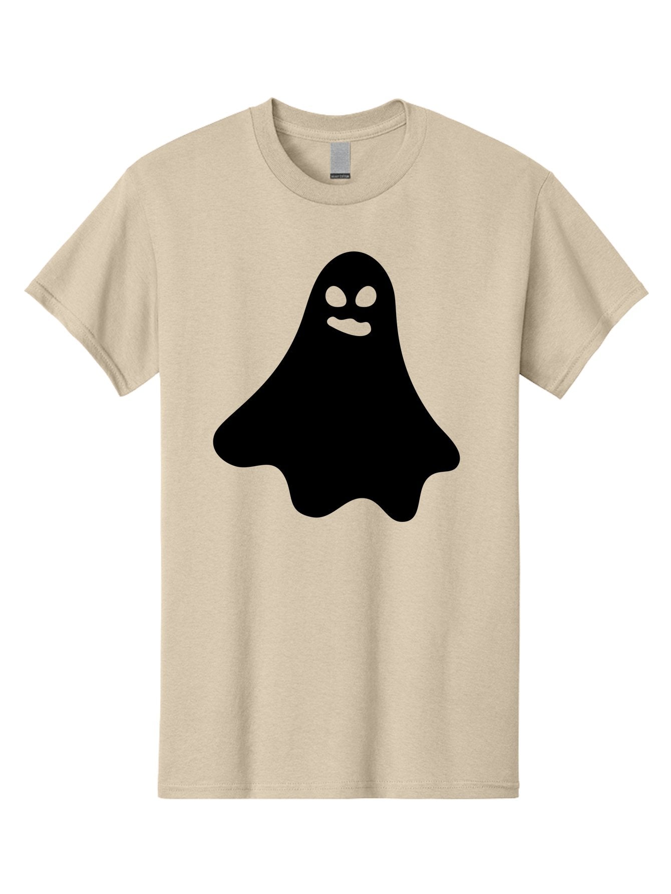Ghost-1 Men'S Graphic Tee, 100% Cotton, Comfortable Casual Summer Wear, Machine Washable, Cartoon Ghost, Black Silhouette, Green Eyes, Smiling Face, Spooky Character, Halloween Icon, Cute Monster, Supernatural Being, Funny Ghost Aab217 13