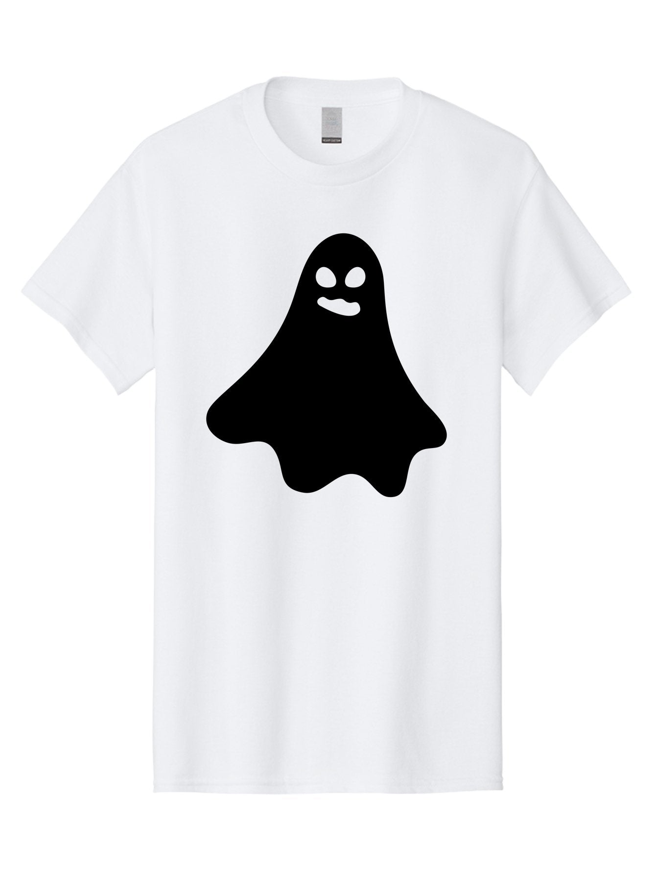 Ghost-1 Men'S Graphic Tee, 100% Cotton, Comfortable Casual Summer Wear, Machine Washable, Cartoon Ghost, Black Silhouette, Green Eyes, Smiling Face, Spooky Character, Halloween Icon, Cute Monster, Supernatural Being, Funny Ghost Aab217 7