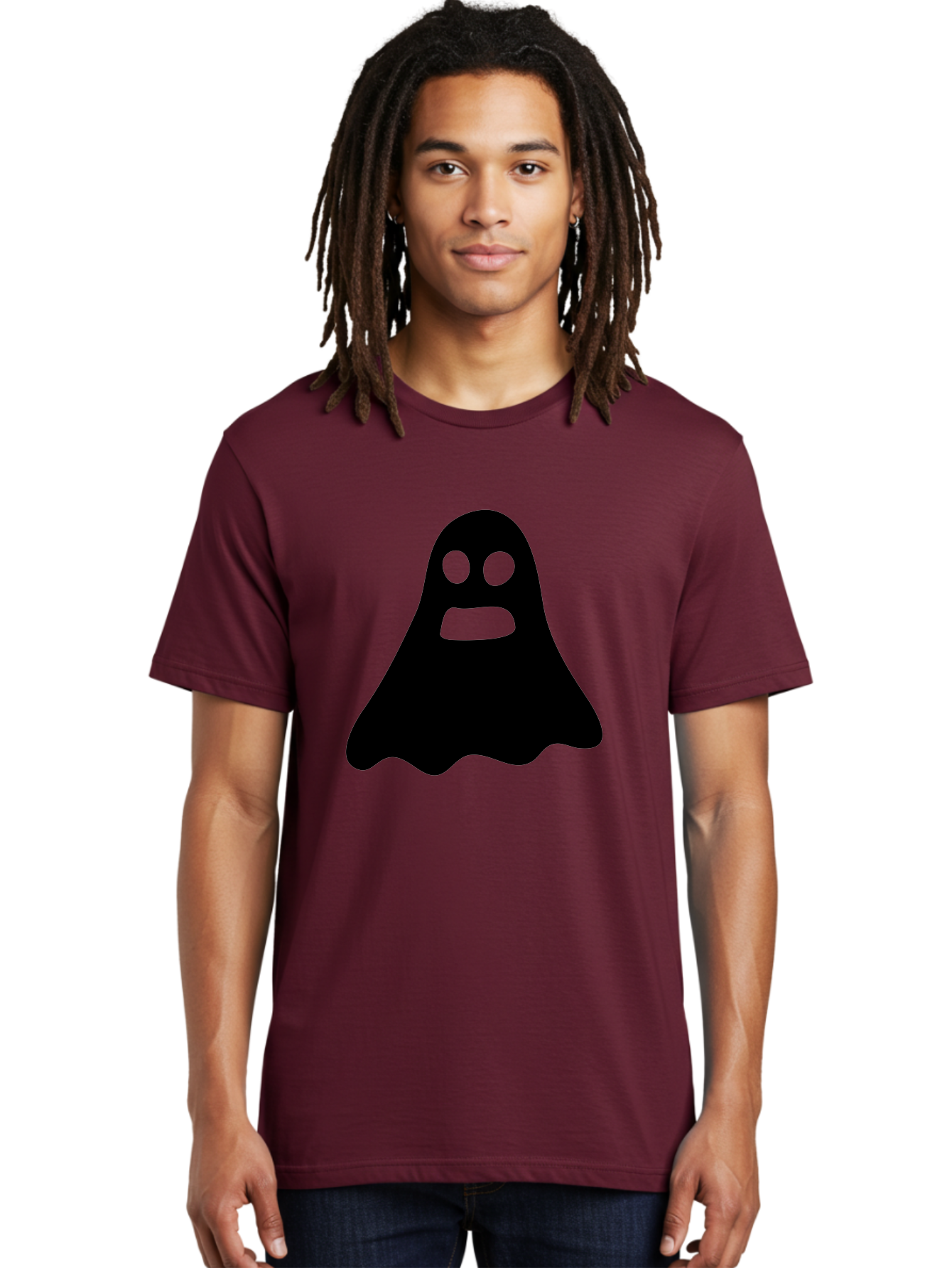 Ghost Men'S Graphic Tee, 100% Cotton, Comfortable Casual Summer Wear, Machine Washable, Ghost Character, Cartoon Style, Spooky Atmosphere, Simple Design, Bold Silhouette, Creepy Face, Halloween Theme, Paranormal Activity Aab218 14