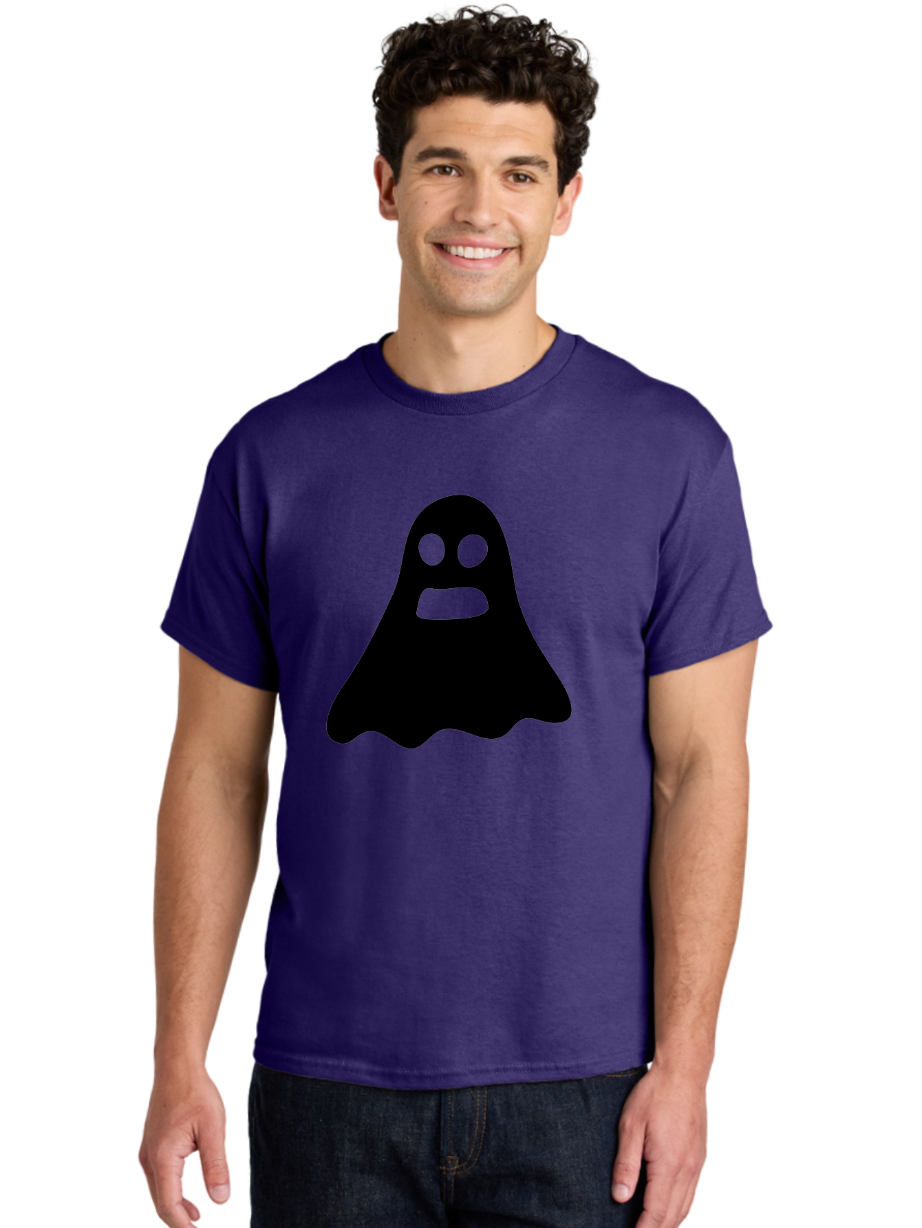 Ghost Men'S Graphic Tee, 100% Cotton, Comfortable Casual Summer Wear, Machine Washable, Ghost Character, Cartoon Style, Spooky Atmosphere, Simple Design, Bold Silhouette, Creepy Face, Halloween Theme, Paranormal Activity Aab218 22