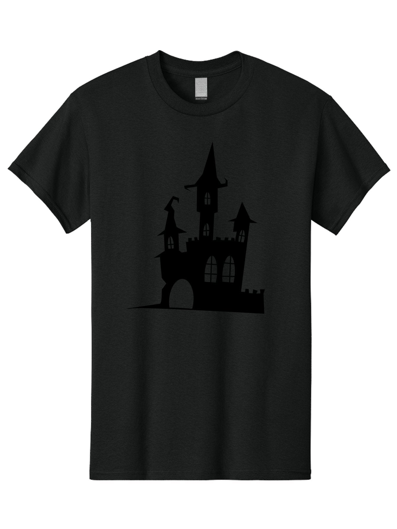 Haunted-Castle Men'S Graphic Tee, 100% Cotton, Comfortable Casual Summer Wear, Machine Washable, Haunted Castle, Spooky Atmosphere, Gothic Architecture, Mysterious Vibe, Fantasy World, Dark Magic, Witch'S Lair, Haunted Mansion, Eerie Feeling Aab222 6