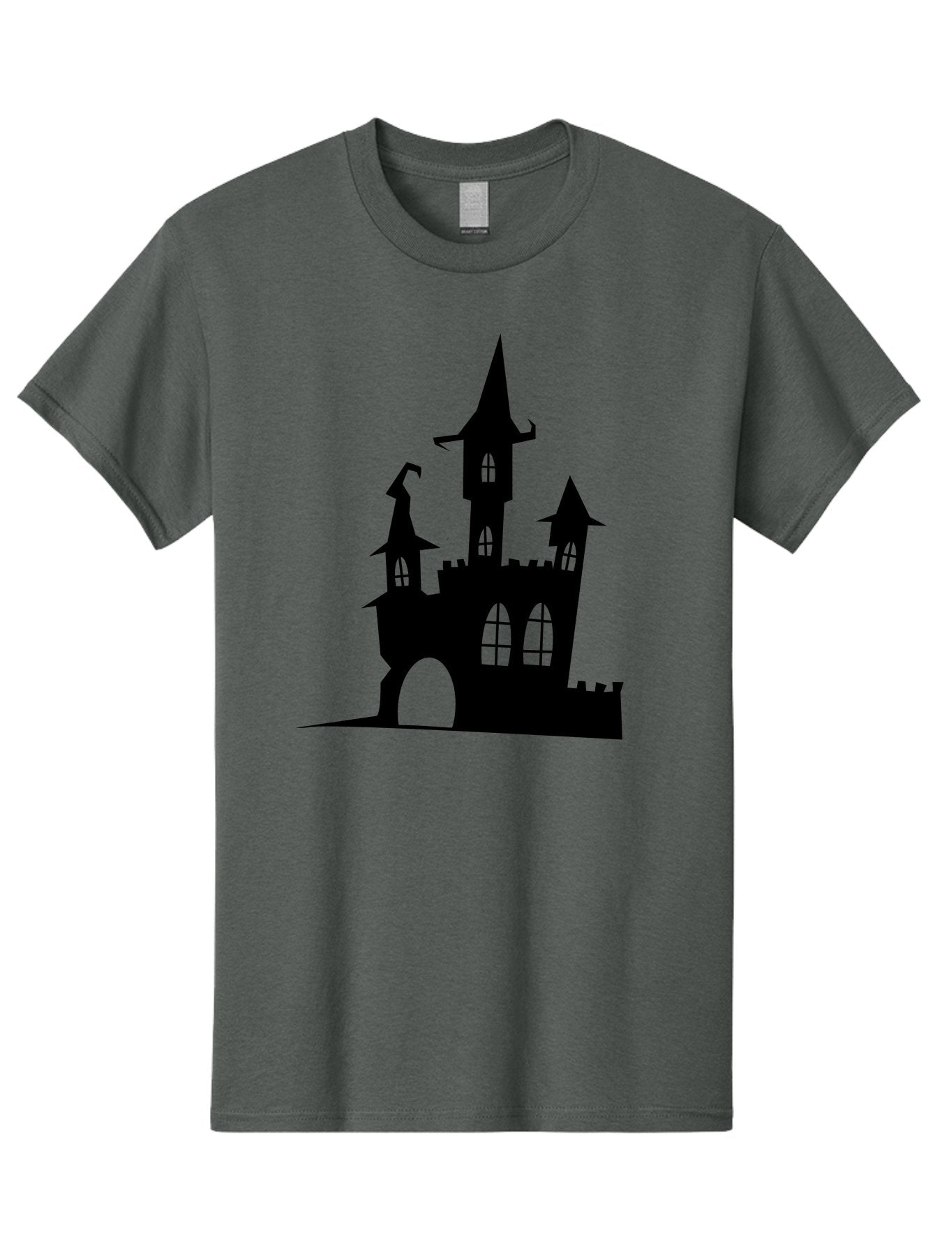 Haunted-Castle Men'S Graphic Tee, 100% Cotton, Comfortable Casual Summer Wear, Machine Washable, Haunted Castle, Spooky Atmosphere, Gothic Architecture, Mysterious Vibe, Fantasy World, Dark Magic, Witch'S Lair, Haunted Mansion, Eerie Feeling Aab222 15