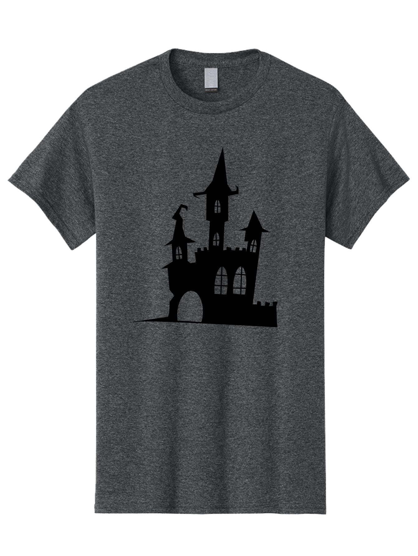 Haunted-Castle Men'S Graphic Tee, 100% Cotton, Comfortable Casual Summer Wear, Machine Washable, Haunted Castle, Spooky Atmosphere, Gothic Architecture, Mysterious Vibe, Fantasy World, Dark Magic, Witch'S Lair, Haunted Mansion, Eerie Feeling Aab222 7