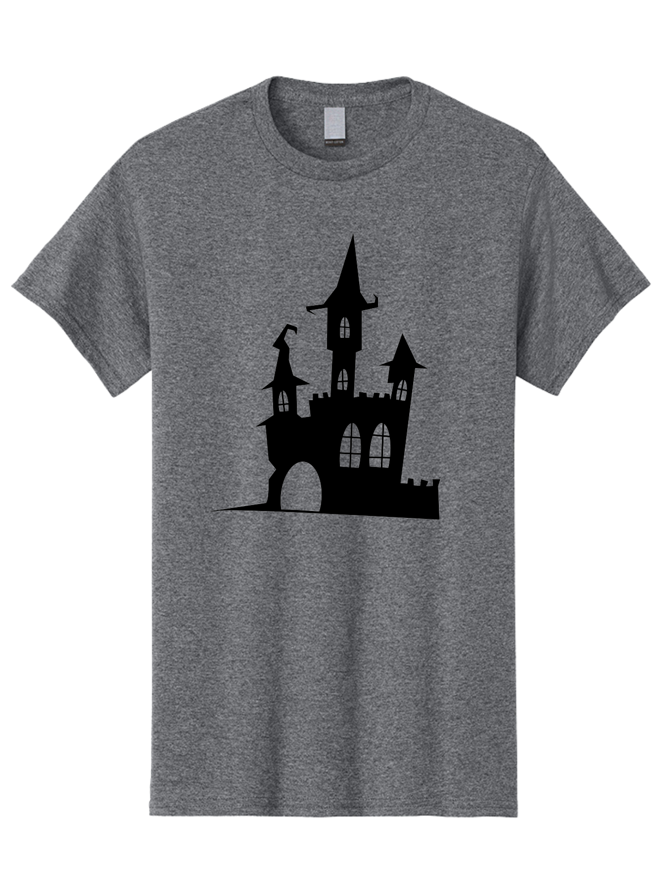 Haunted-Castle Men'S Graphic Tee, 100% Cotton, Comfortable Casual Summer Wear, Machine Washable, Haunted Castle, Spooky Atmosphere, Gothic Architecture, Mysterious Vibe, Fantasy World, Dark Magic, Witch'S Lair, Haunted Mansion, Eerie Feeling Aab222 9