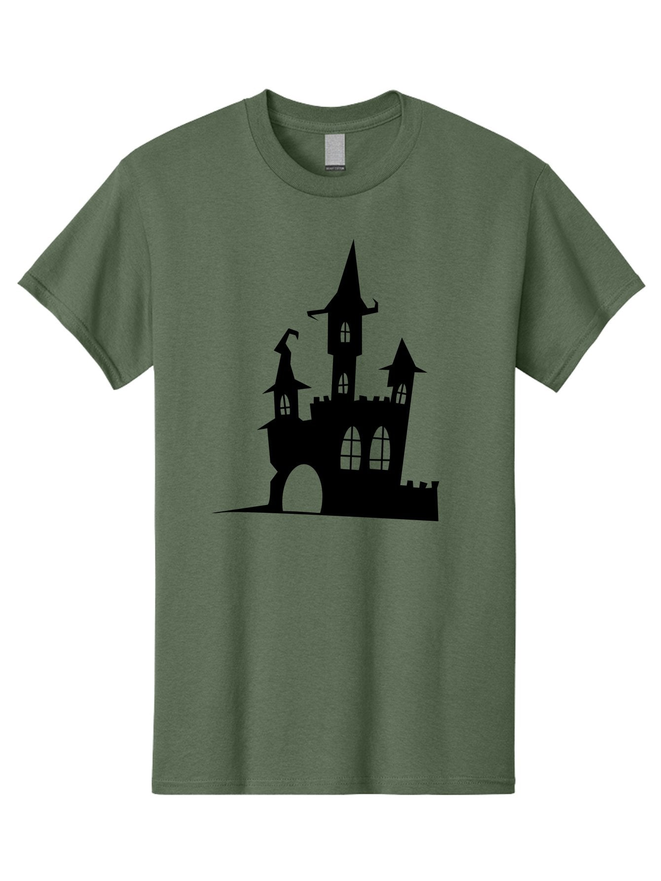 Haunted-Castle Men'S Graphic Tee, 100% Cotton, Comfortable Casual Summer Wear, Machine Washable, Haunted Castle, Spooky Atmosphere, Gothic Architecture, Mysterious Vibe, Fantasy World, Dark Magic, Witch'S Lair, Haunted Mansion, Eerie Feeling Aab222 9