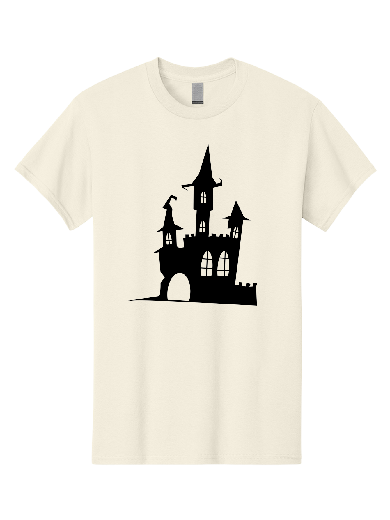 Haunted-Castle Men'S Graphic Tee, 100% Cotton, Comfortable Casual Summer Wear, Machine Washable, Haunted Castle, Spooky Atmosphere, Gothic Architecture, Mysterious Vibe, Fantasy World, Dark Magic, Witch'S Lair, Haunted Mansion, Eerie Feeling Aab222 17