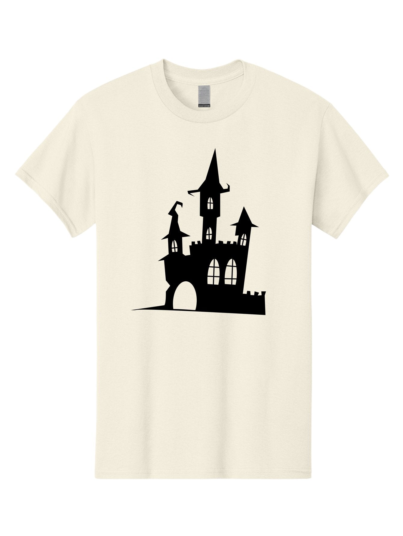 Haunted-Castle Men'S Graphic Tee, 100% Cotton, Comfortable Casual Summer Wear, Machine Washable, Haunted Castle, Spooky Atmosphere, Gothic Architecture, Mysterious Vibe, Fantasy World, Dark Magic, Witch'S Lair, Haunted Mansion, Eerie Feeling Aab222 10