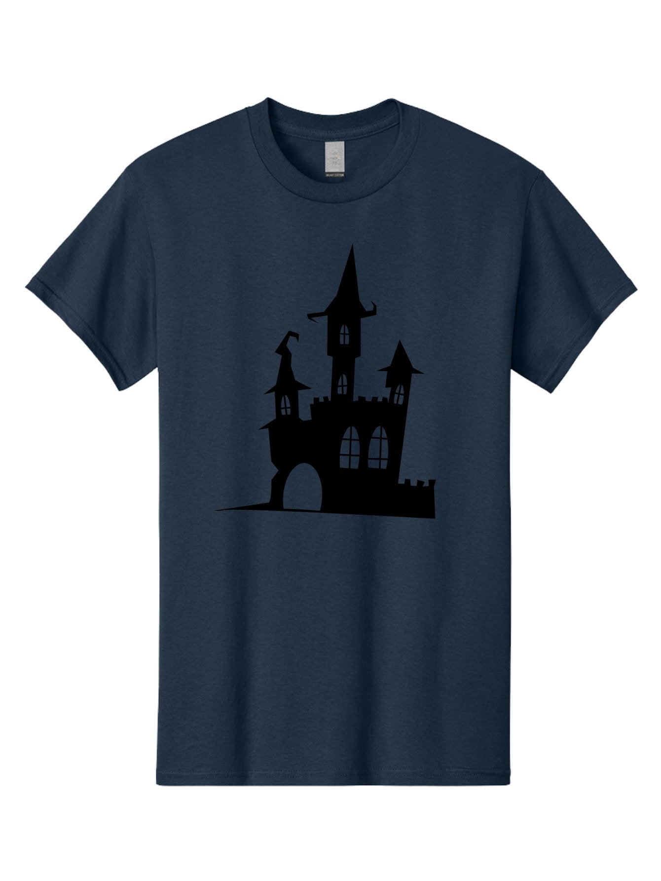 Haunted-Castle Men'S Graphic Tee, 100% Cotton, Comfortable Casual Summer Wear, Machine Washable, Haunted Castle, Spooky Atmosphere, Gothic Architecture, Mysterious Vibe, Fantasy World, Dark Magic, Witch'S Lair, Haunted Mansion, Eerie Feeling Aab222 12