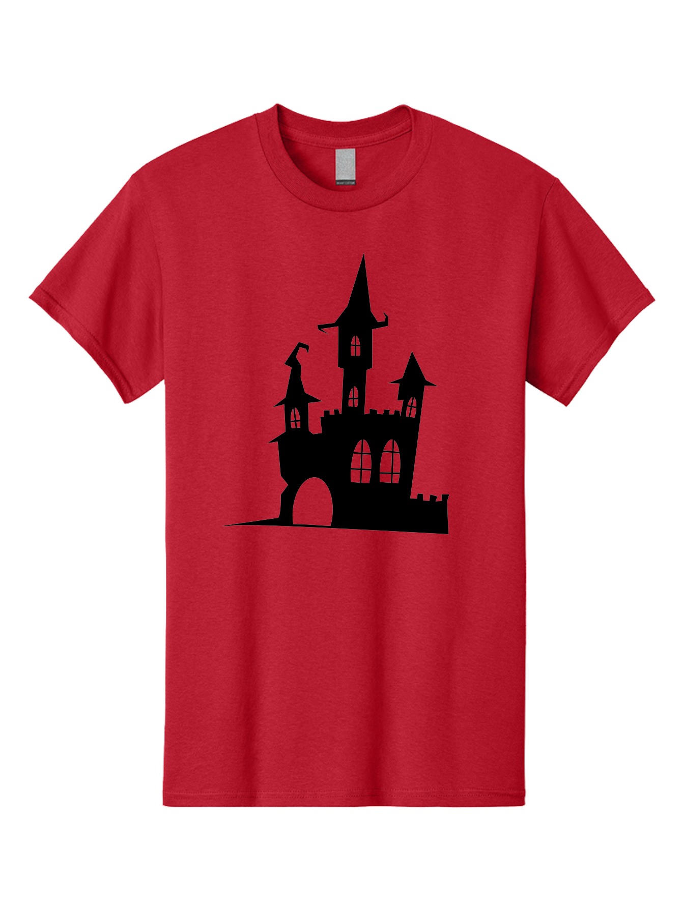 Haunted-Castle Men'S Graphic Tee, 100% Cotton, Comfortable Casual Summer Wear, Machine Washable, Haunted Castle, Spooky Atmosphere, Gothic Architecture, Mysterious Vibe, Fantasy World, Dark Magic, Witch'S Lair, Haunted Mansion, Eerie Feeling Aab222 23