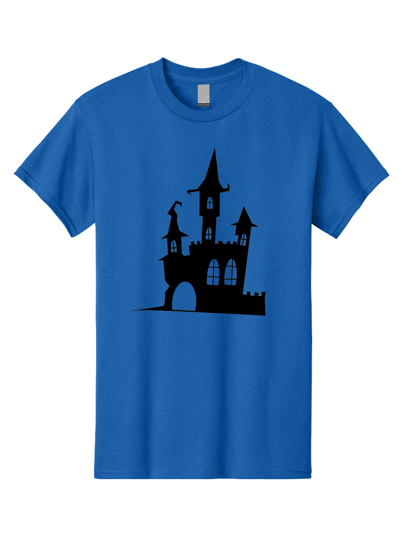 Haunted-Castle Men'S Graphic Tee, 100% Cotton, Comfortable Casual Summer Wear, Machine Washable, Haunted Castle, Spooky Atmosphere, Gothic Architecture, Mysterious Vibe, Fantasy World, Dark Magic, Witch'S Lair, Haunted Mansion, Eerie Feeling Aab222 25