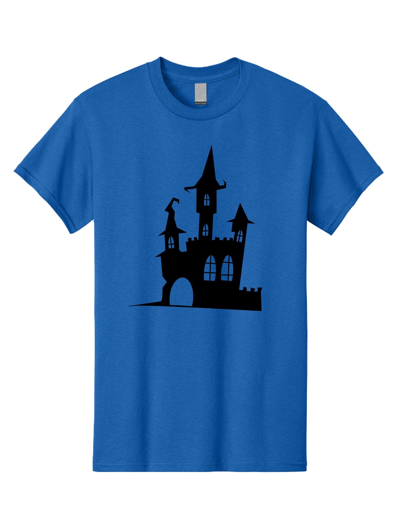 Haunted-Castle Men'S Graphic Tee, 100% Cotton, Comfortable Casual Summer Wear, Machine Washable, Haunted Castle, Spooky Atmosphere, Gothic Architecture, Mysterious Vibe, Fantasy World, Dark Magic, Witch'S Lair, Haunted Mansion, Eerie Feeling Aab222 13