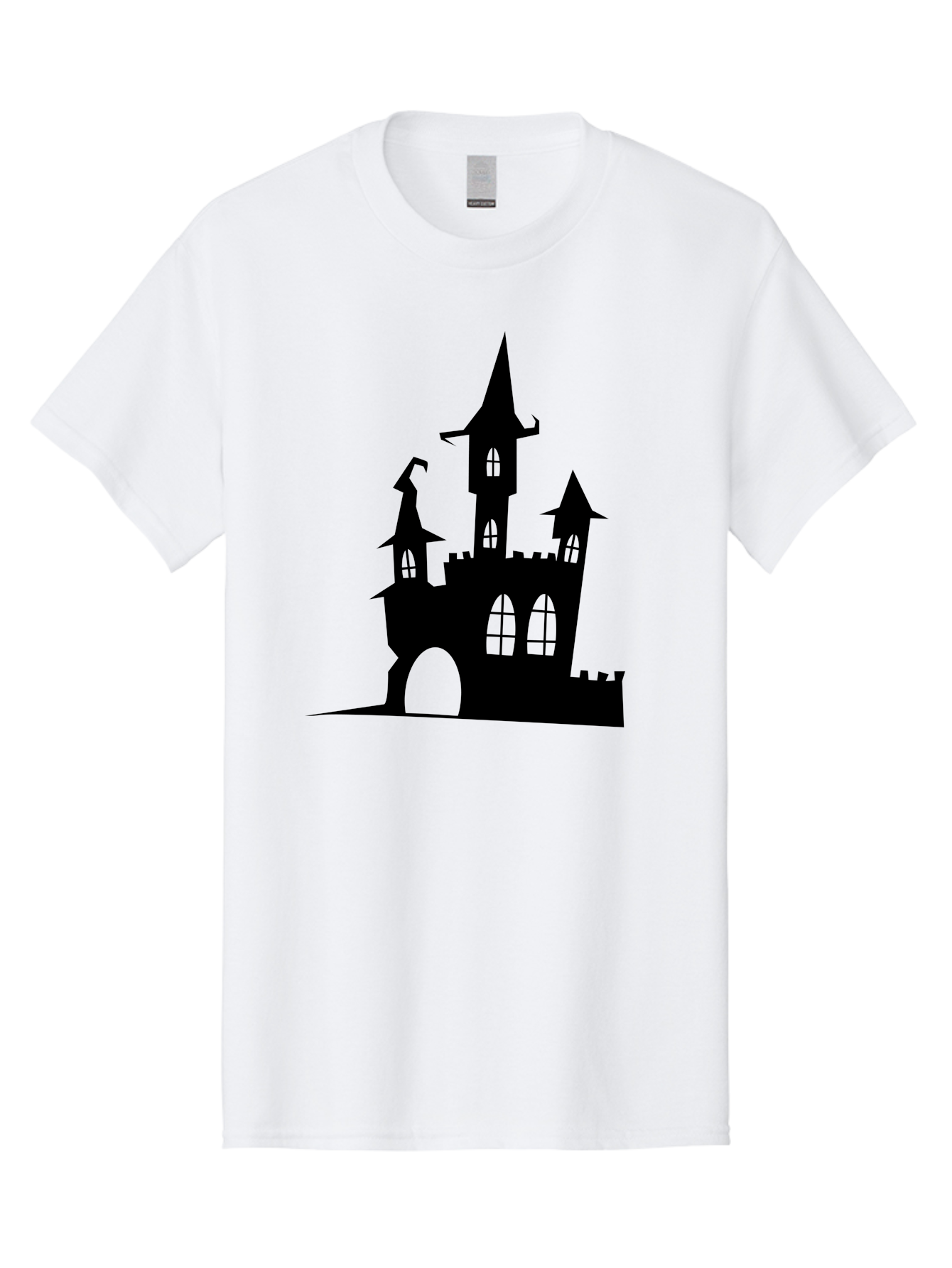 Haunted-Castle Men'S Graphic Tee, 100% Cotton, Comfortable Casual Summer Wear, Machine Washable, Haunted Castle, Spooky Atmosphere, Gothic Architecture, Mysterious Vibe, Fantasy World, Dark Magic, Witch'S Lair, Haunted Mansion, Eerie Feeling Aab222 29
