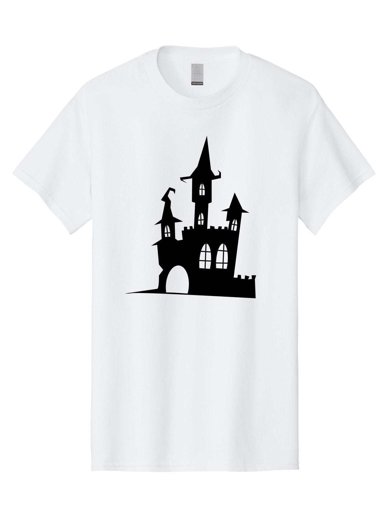 Haunted-Castle Men'S Graphic Tee, 100% Cotton, Comfortable Casual Summer Wear, Machine Washable, Haunted Castle, Spooky Atmosphere, Gothic Architecture, Mysterious Vibe, Fantasy World, Dark Magic, Witch'S Lair, Haunted Mansion, Eerie Feeling Aab222 8