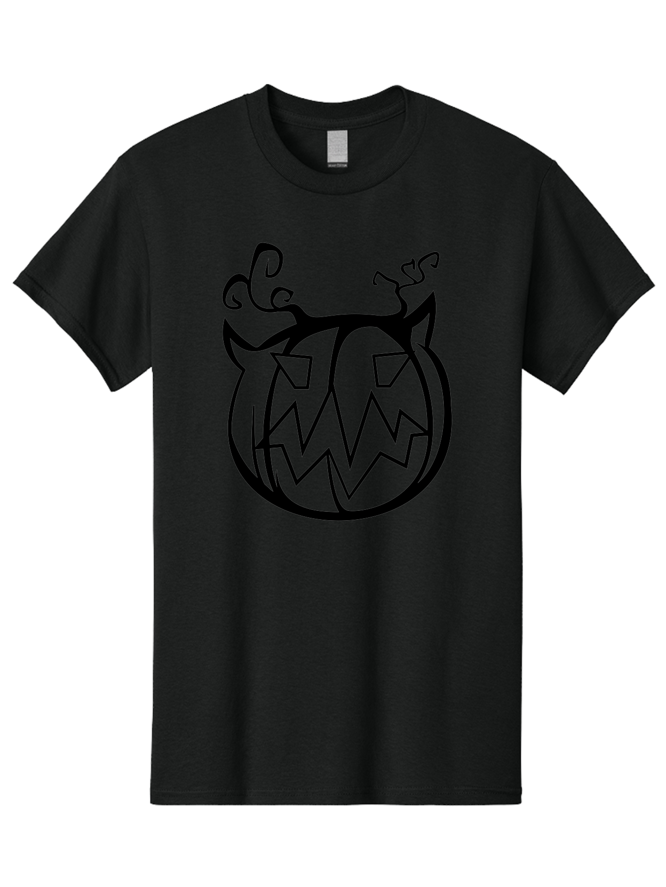 Jack-O-Lantern-1 Men'S Graphic Tee, 100% Cotton, Comfortable Casual Summer Wear, Machine Washable, Halloween Pumpkin, Jack O Lantern, Spooky Face, Cartoon Illustration, Creepy Eyes, Fall Season, Autumn Decor, Festive Design, Black Outline Aab228
