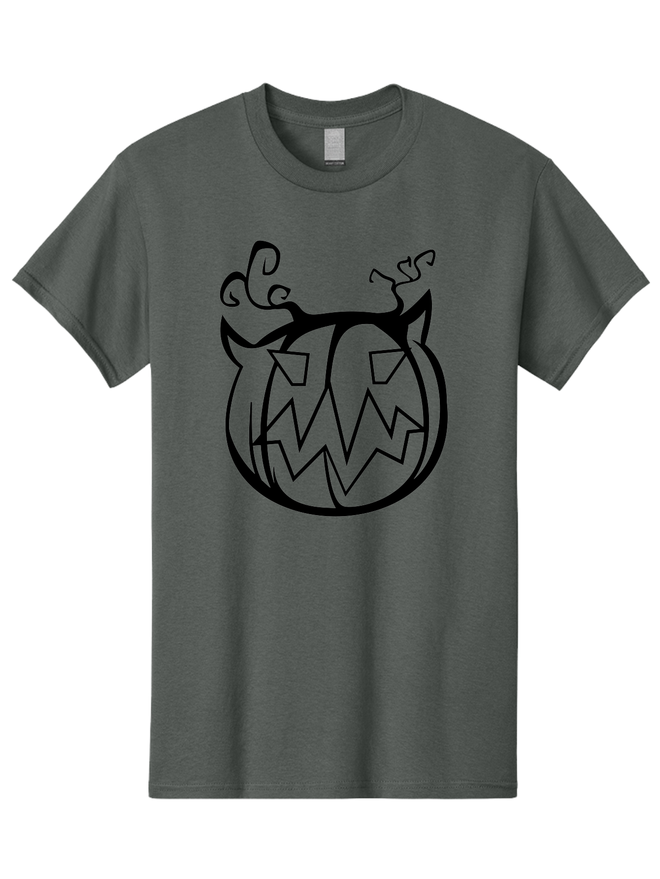 Jack-O-Lantern-1 Men'S Graphic Tee, 100% Cotton, Comfortable Casual Summer Wear, Machine Washable, Halloween Pumpkin, Jack O Lantern, Spooky Face, Cartoon Illustration, Creepy Eyes, Fall Season, Autumn Decor, Festive Design, Black Outline Aab228 3