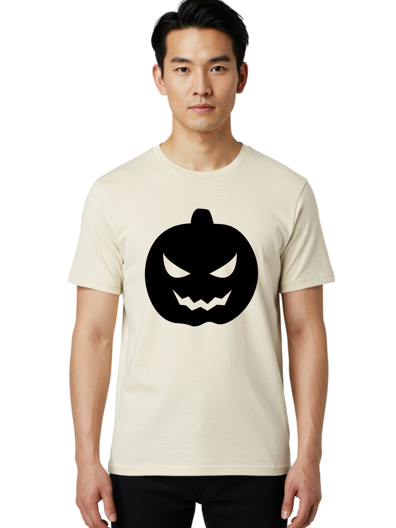 Jack-O-Lantern Men'S Graphic Tee, 100% Cotton, Comfortable Casual Summer Wear, Machine Washable, Halloween Pumpkin, Jack O Lantern, Spooky Face, Glowing Eyes, Menacing Grin, Autumn Decor, Fall Festival, Holiday Symbol, Scary Pumpkin, Aab230 20
