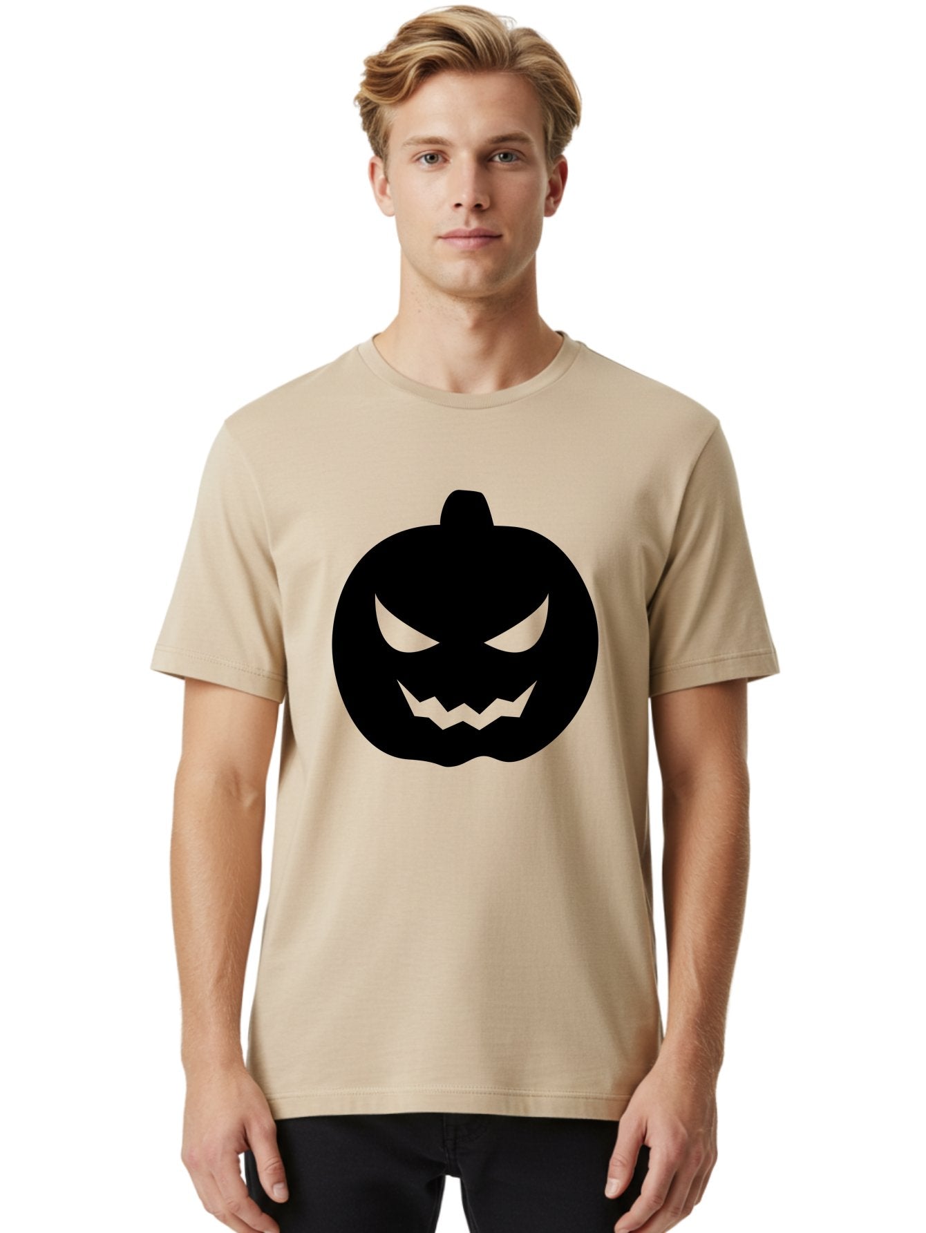 Jack-O-Lantern Men'S Graphic Tee, 100% Cotton, Comfortable Casual Summer Wear, Machine Washable, Halloween Pumpkin, Jack O Lantern, Spooky Face, Glowing Eyes, Menacing Grin, Autumn Decor, Fall Festival, Holiday Symbol, Scary Pumpkin, Aab230 16