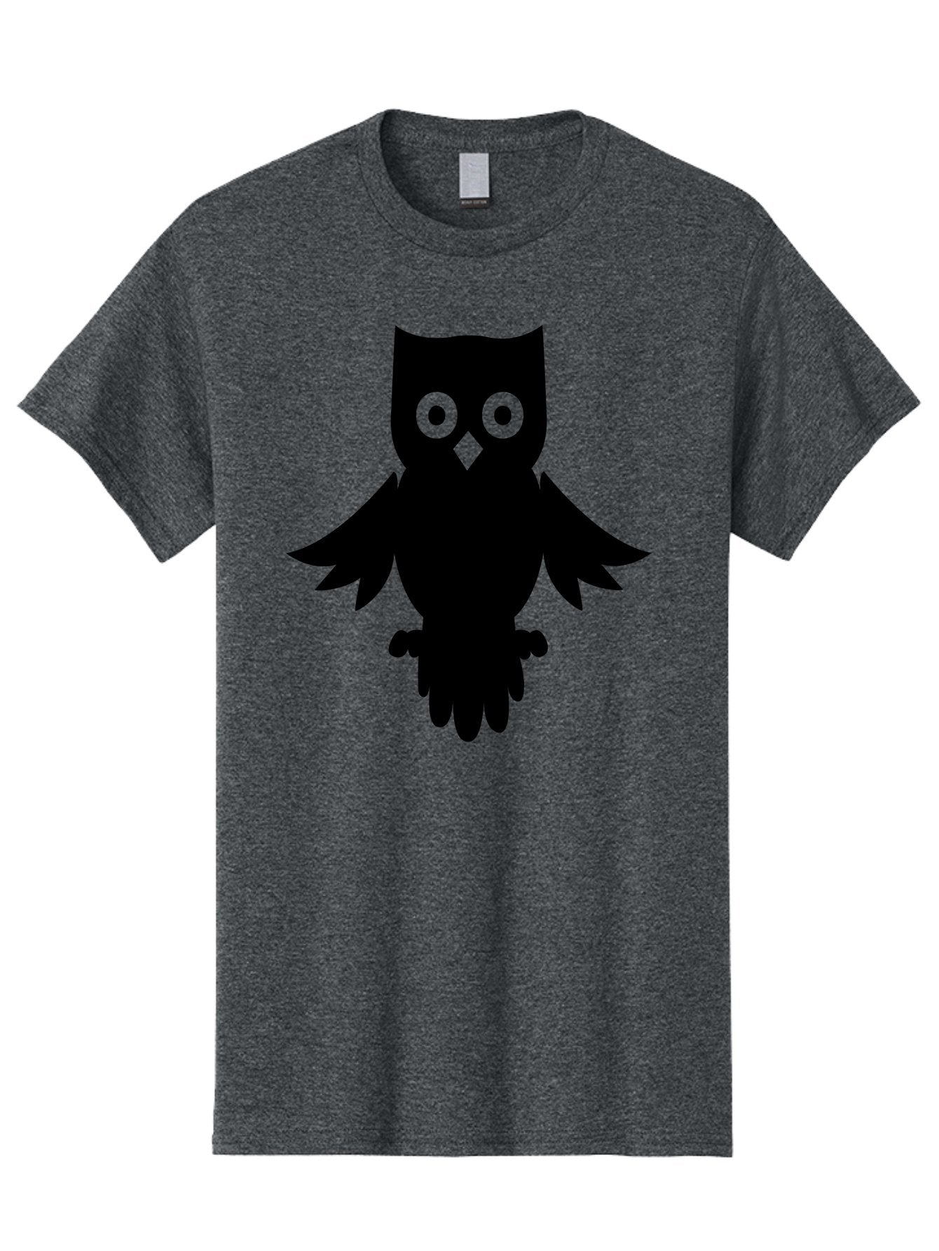 Owl-Silhouette Men'S Graphic Tee, 100% Cotton, Comfortable Casual Summer Wear, Machine Washable, Owl Silhouette, Black Owl, Green Eyes, Diamond Beak, Wingspan, Nocturnal Bird, Wise Animal, Cartoon Style, Simple Design, Owl Art Aab231 15