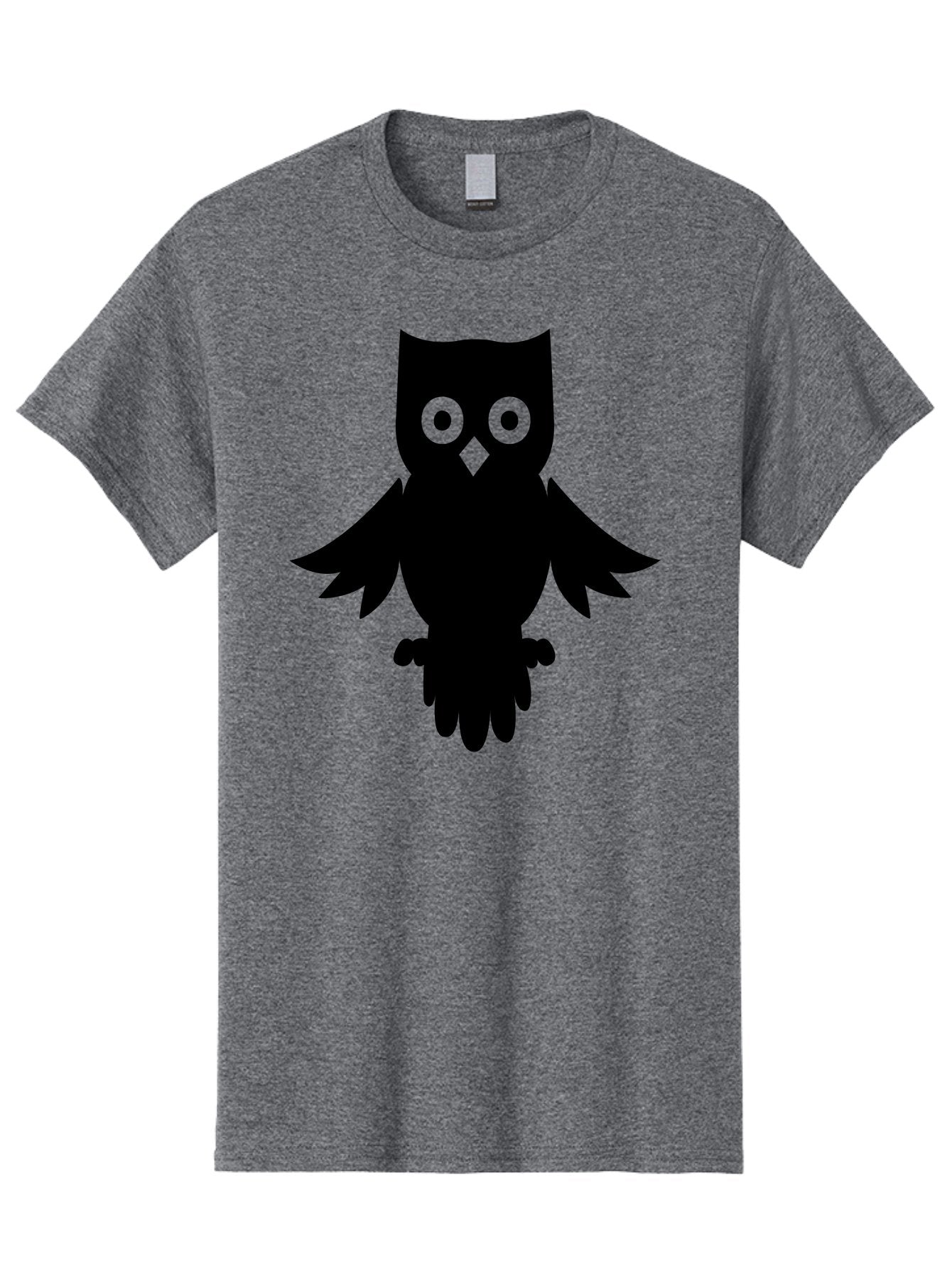 Owl-Silhouette Men'S Graphic Tee, 100% Cotton, Comfortable Casual Summer Wear, Machine Washable, Owl Silhouette, Black Owl, Green Eyes, Diamond Beak, Wingspan, Nocturnal Bird, Wise Animal, Cartoon Style, Simple Design, Owl Art Aab231 4