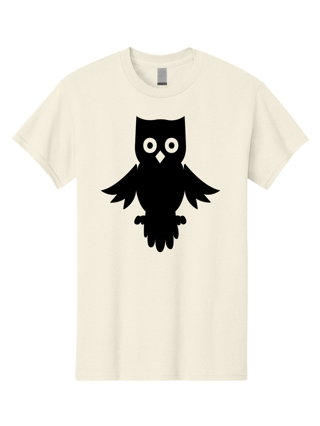 Owl-Silhouette Men'S Graphic Tee, 100% Cotton, Comfortable Casual Summer Wear, Machine Washable, Owl Silhouette, Black Owl, Green Eyes, Diamond Beak, Wingspan, Nocturnal Bird, Wise Animal, Cartoon Style, Simple Design, Owl Art Aab231 8