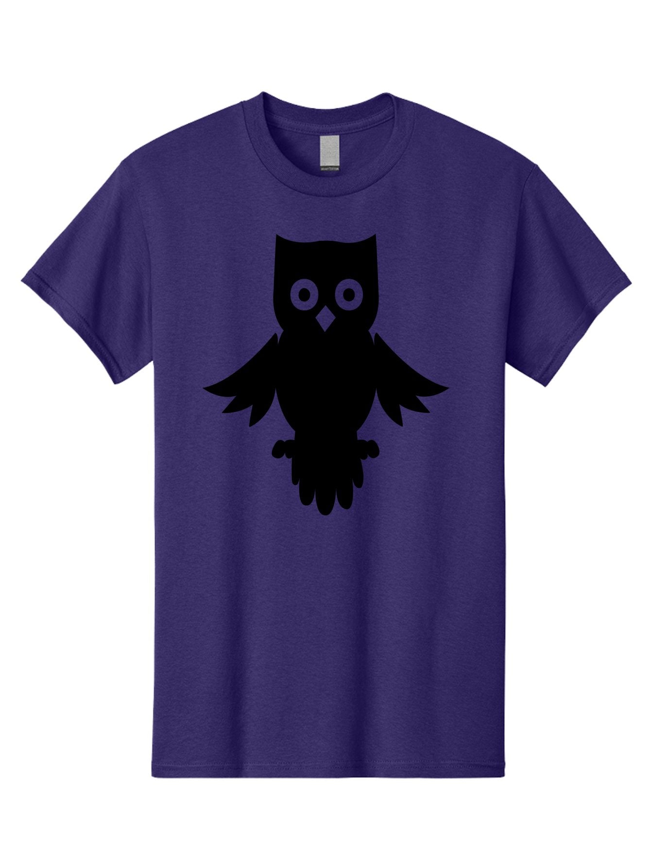 Owl-Silhouette Men'S Graphic Tee, 100% Cotton, Comfortable Casual Summer Wear, Machine Washable, Owl Silhouette, Black Owl, Green Eyes, Diamond Beak, Wingspan, Nocturnal Bird, Wise Animal, Cartoon Style, Simple Design, Owl Art Aab231 13